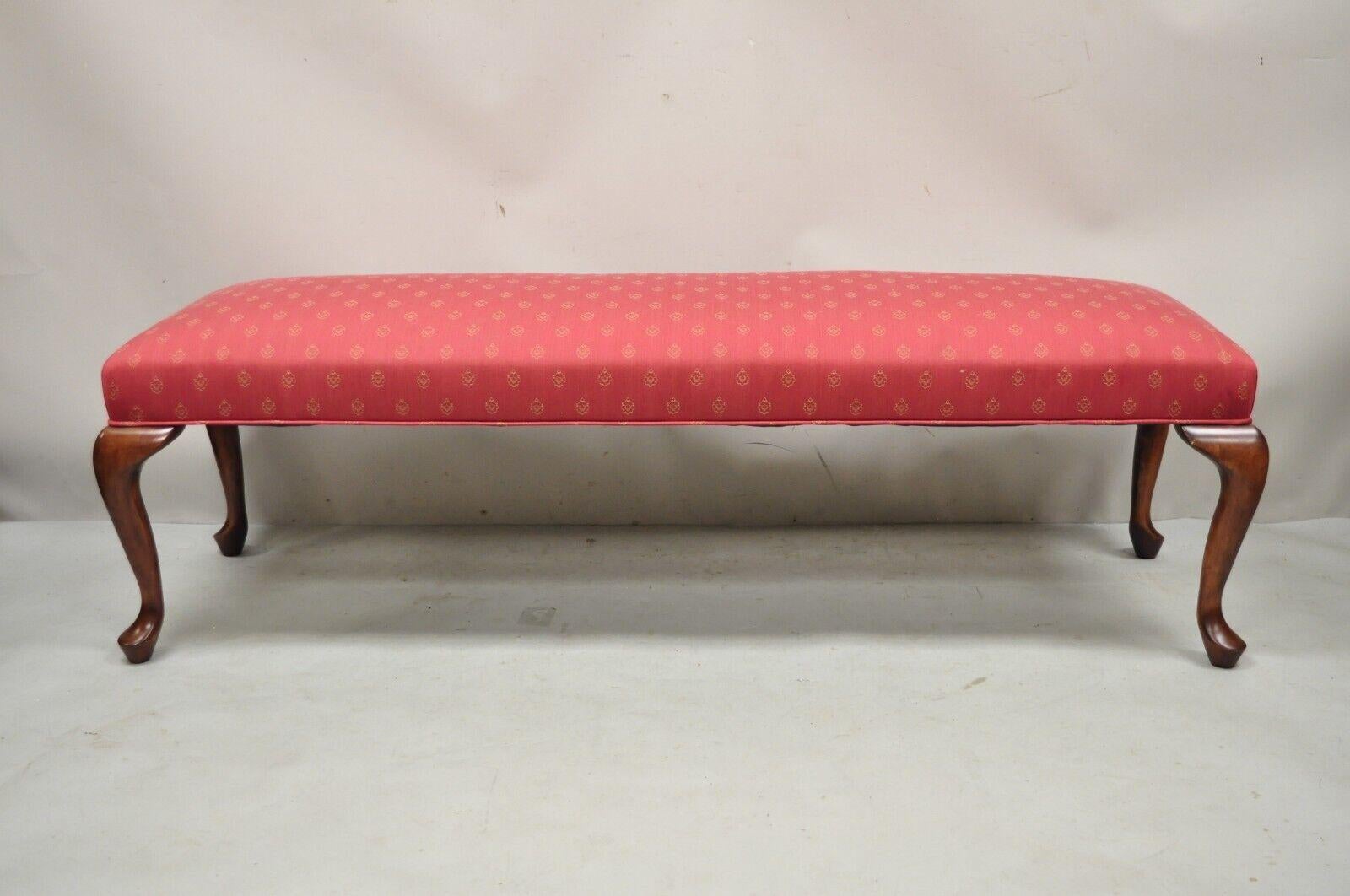 Queen Anne Style Cherry Wood Red Window Bench 2