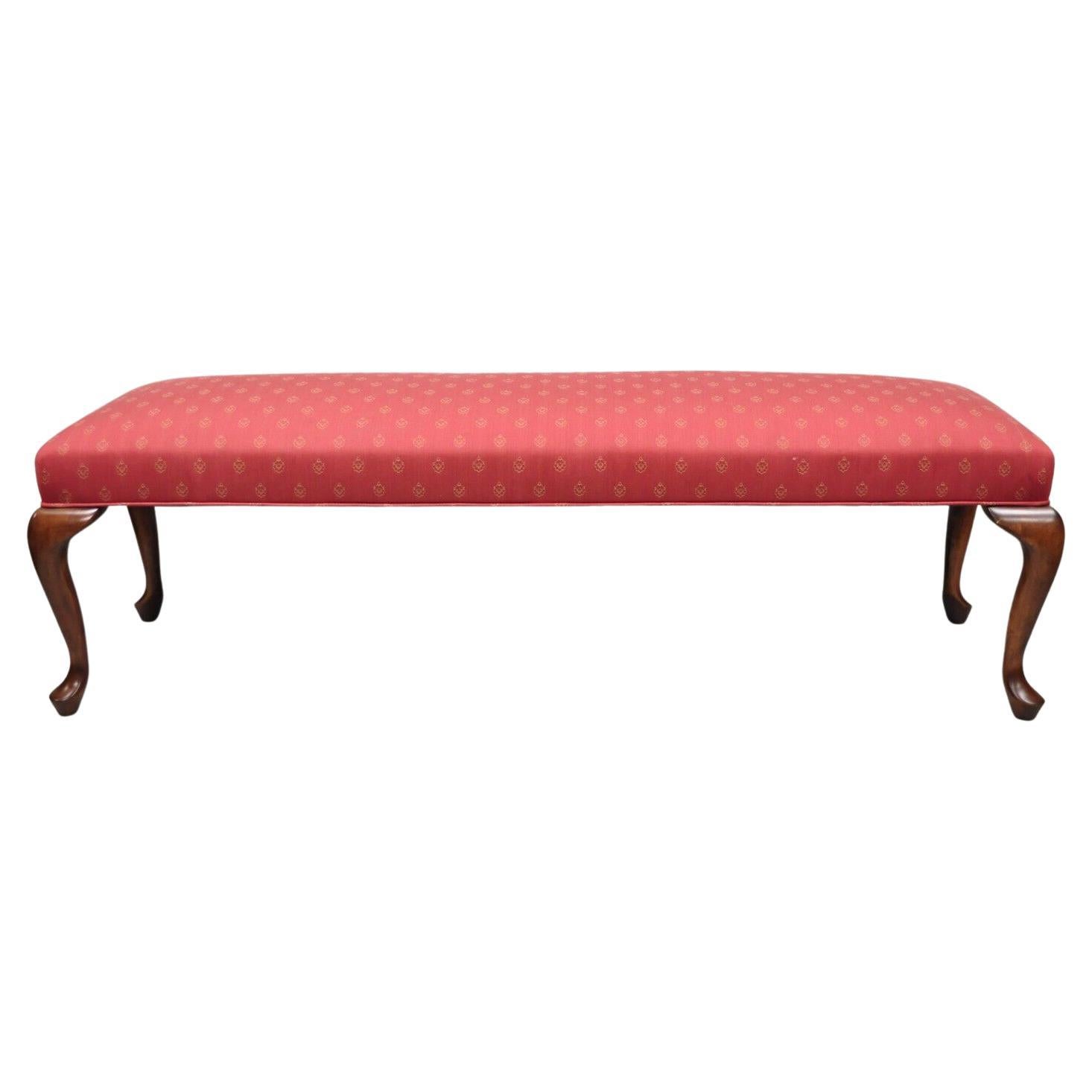 Queen Anne Style Cherry Wood Red Window Bench