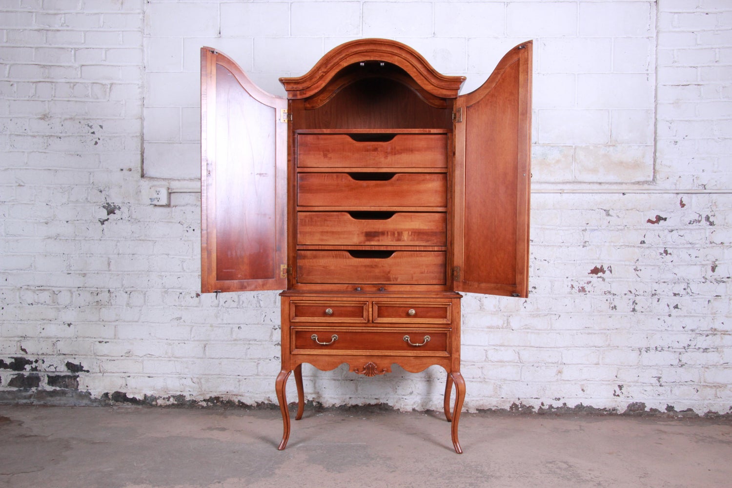 Queen Anne Style Cherrywood Armoire Dresser By Lexington At 1stdibs