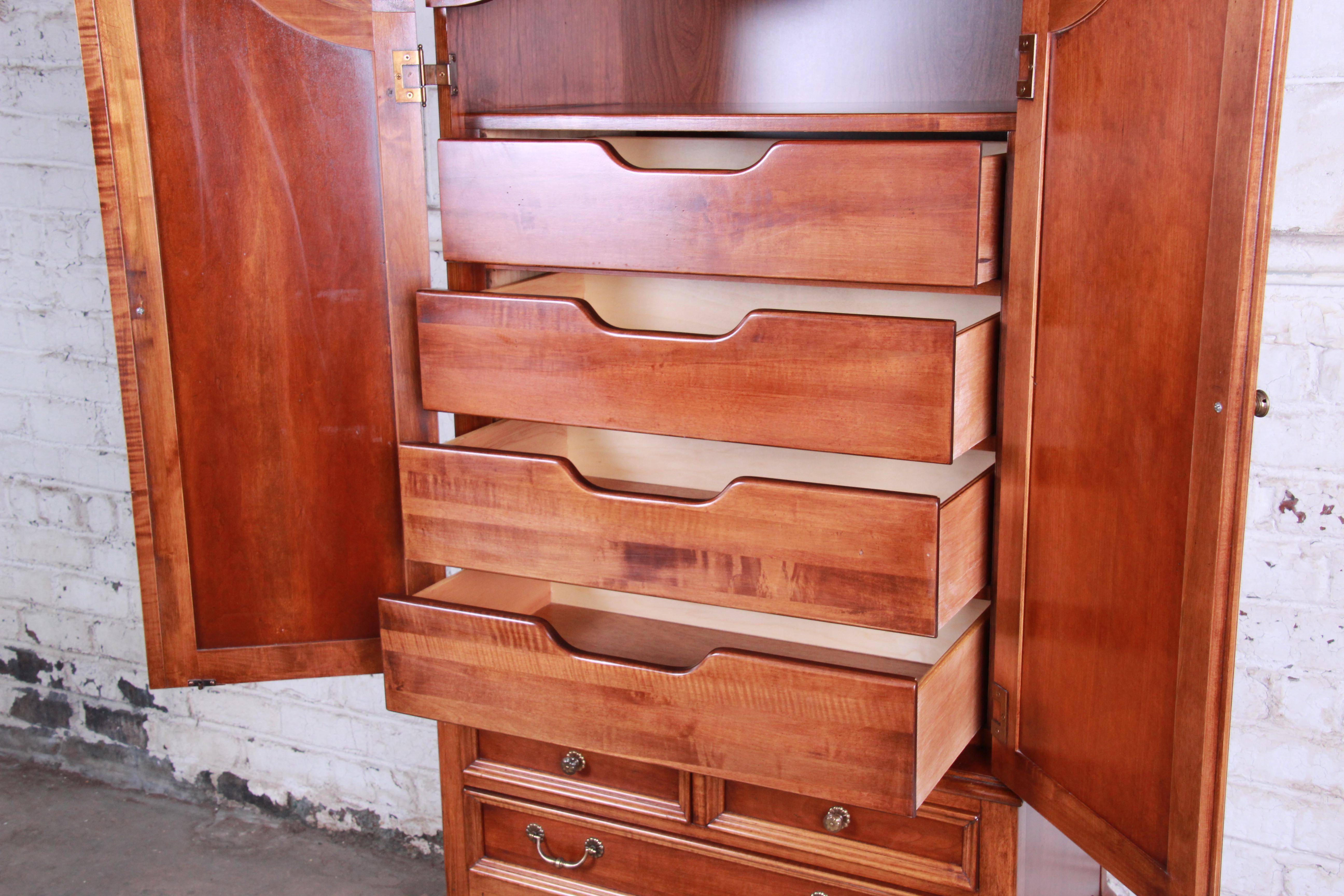 American Queen Anne Style Cherrywood Armoire Dresser by Lexington