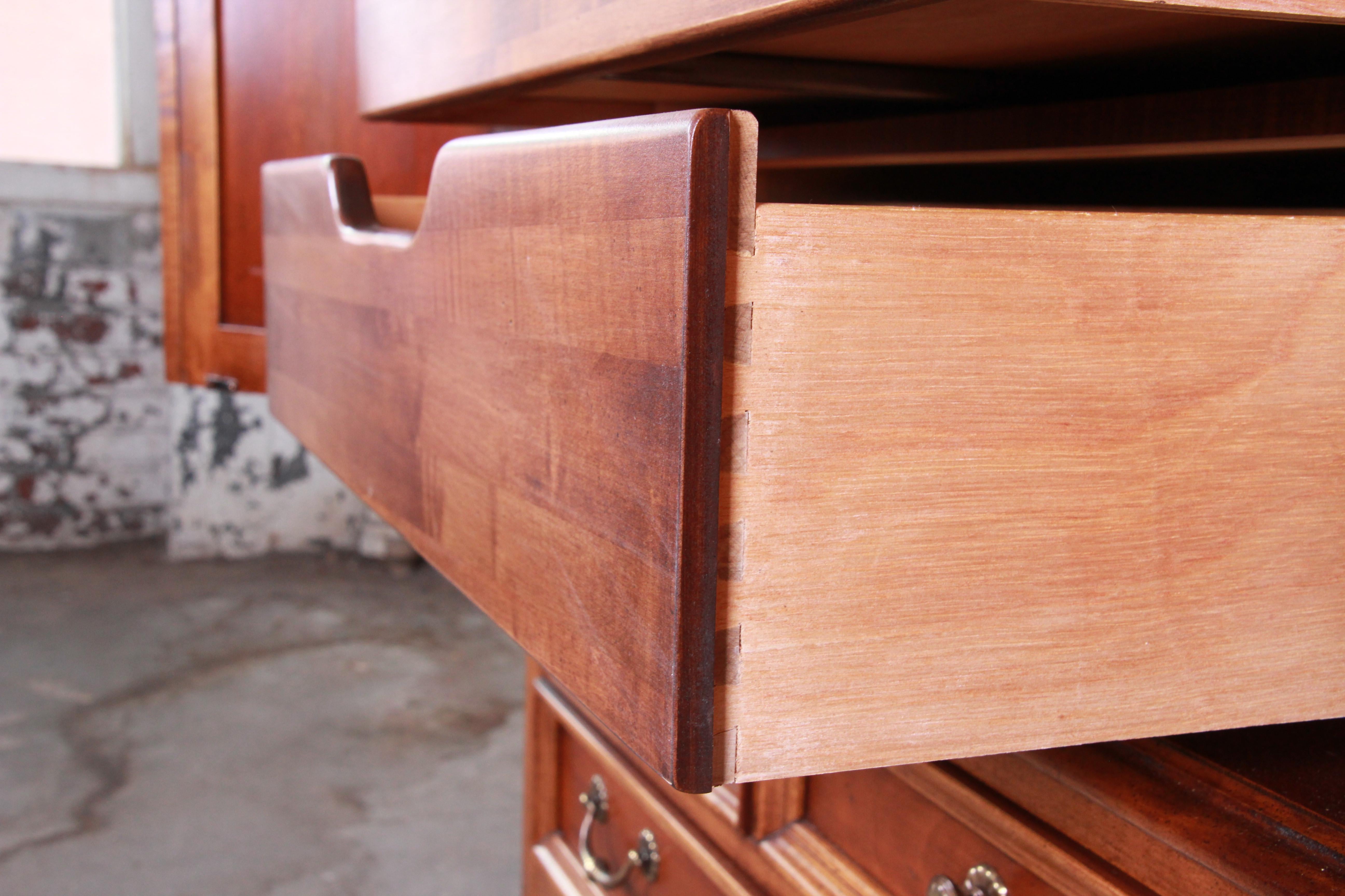 Late 20th Century Queen Anne Style Cherrywood Armoire Dresser by Lexington