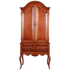 Vintage Queen Anne Style Cherrywood Armoire Dresser by Lexington