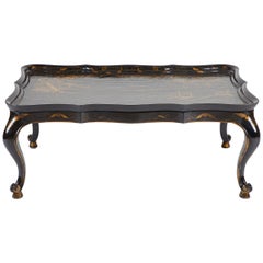 Antique Queen Anne Style Chinoiserie and Gilt Coffee Table