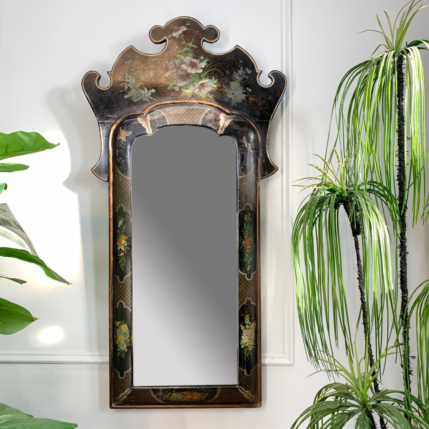 Queen Anne Style Chinoiserie Decorated Mirror 4