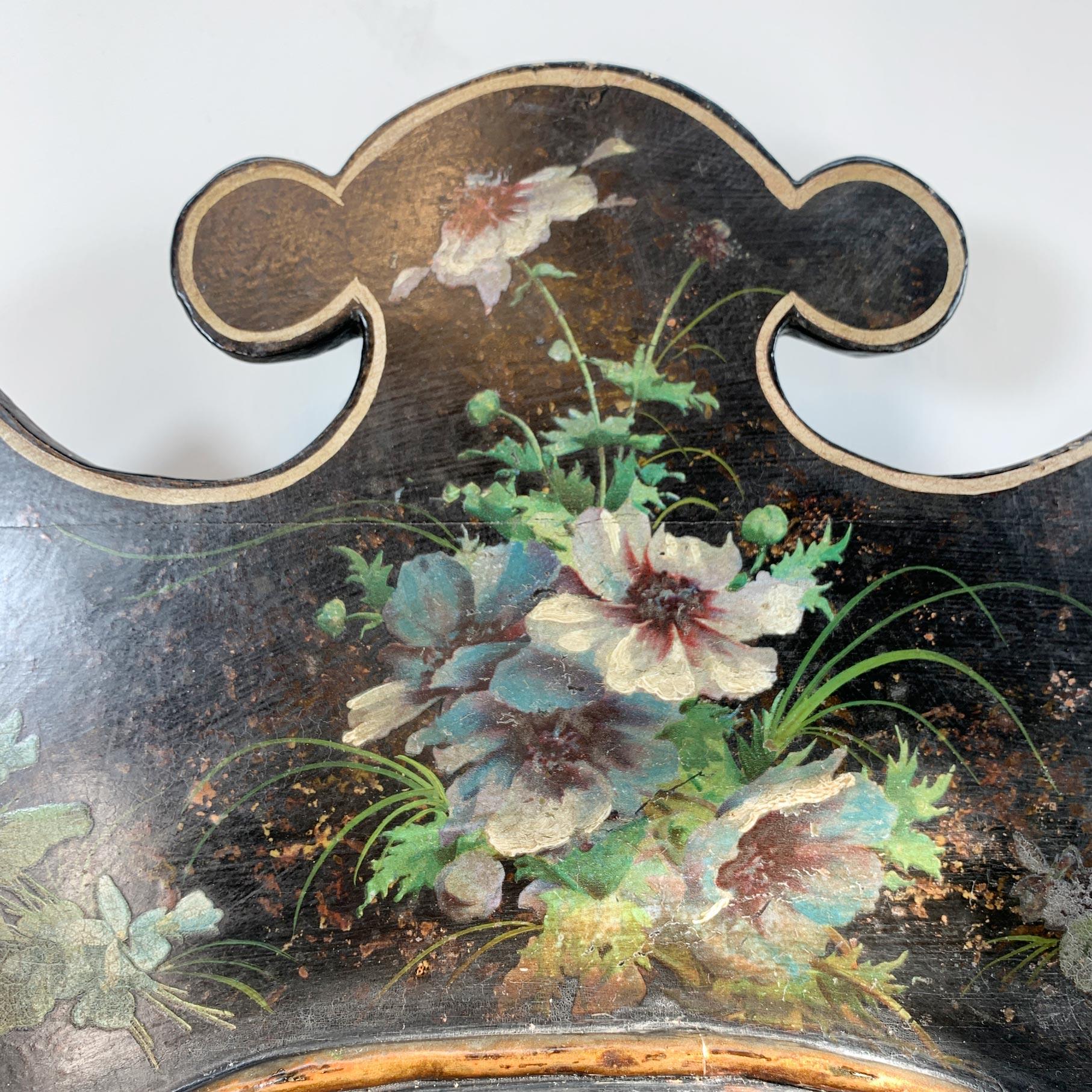 English Queen Anne Style Chinoiserie Decorated Mirror