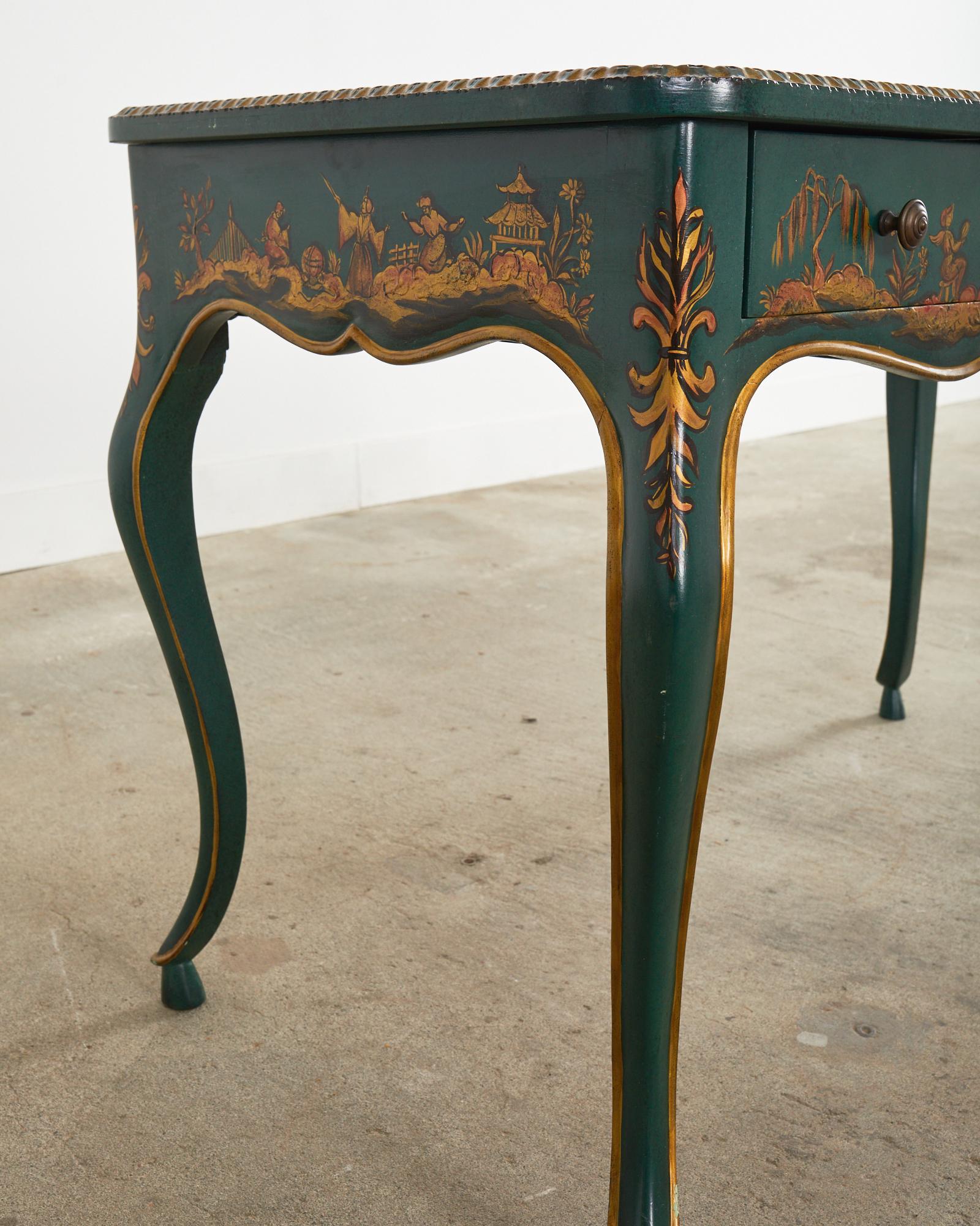 Queen Anne Style Chinoiserie Writing Table Desk For Sale 6
