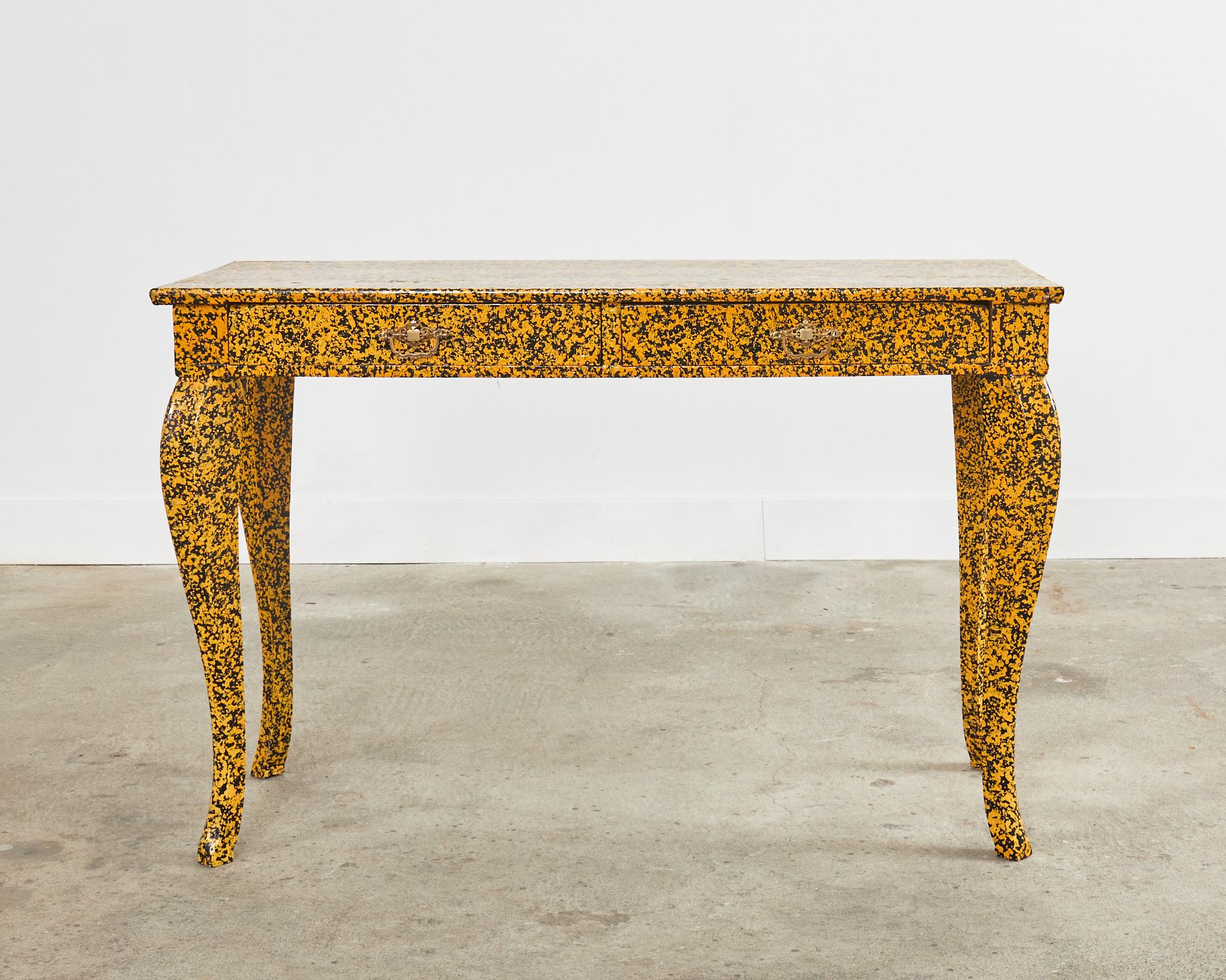 English Queen Anne Style Console or Desk Speckled by Ira Yeager For Sale