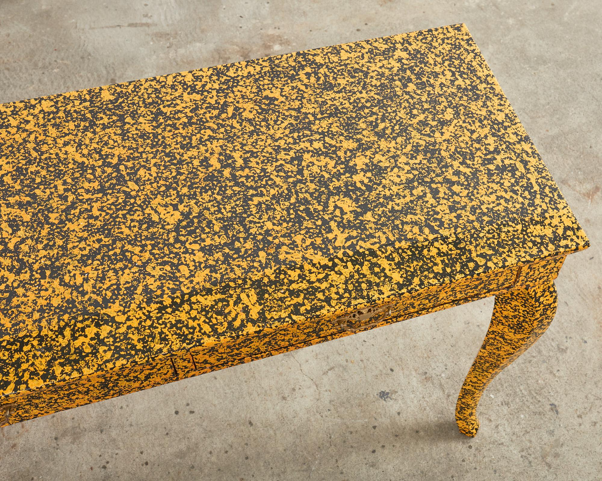 Brass Queen Anne Style Console or Desk Speckled by Ira Yeager For Sale