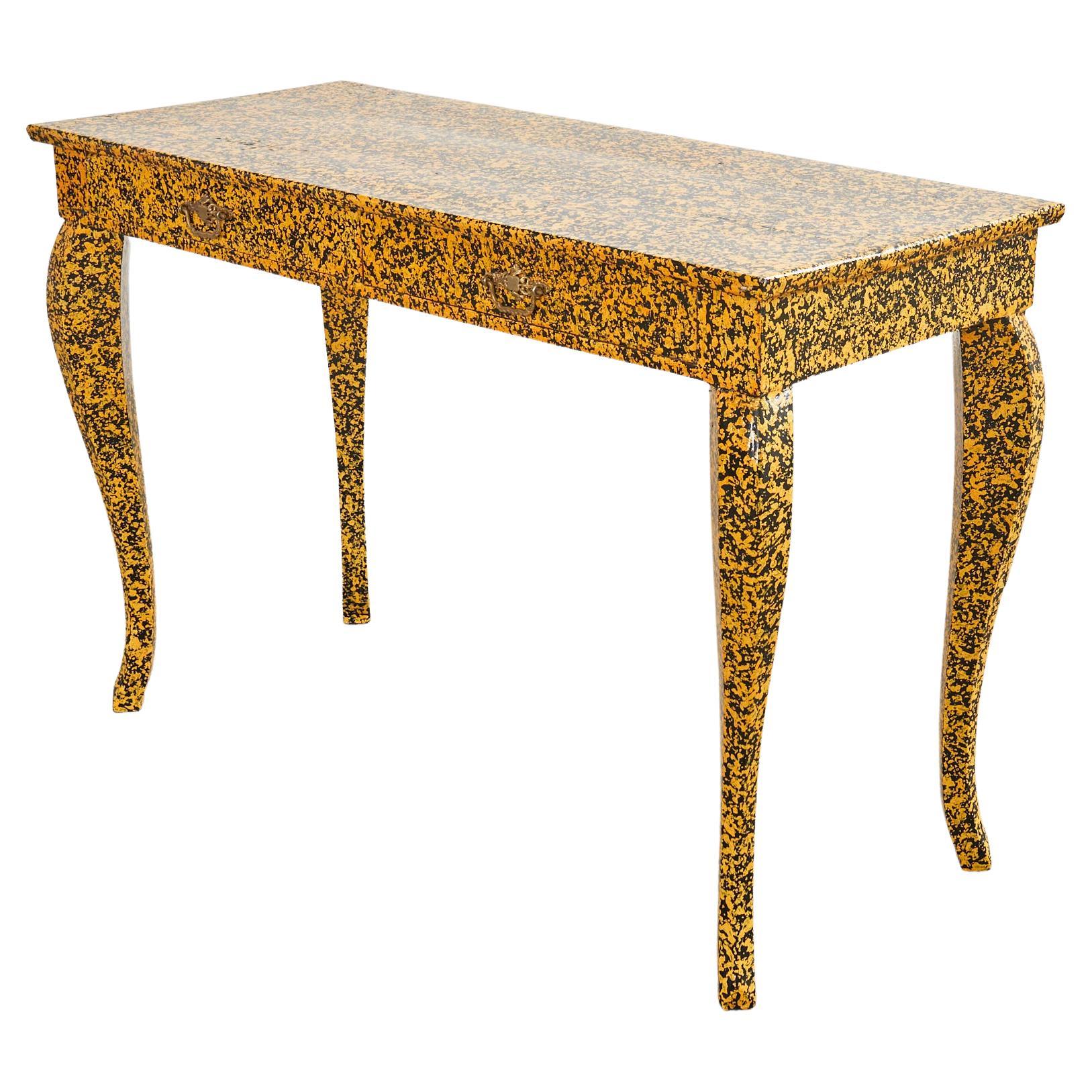 Queen Anne Style Console or Desk Speckled by Ira Yeager For Sale