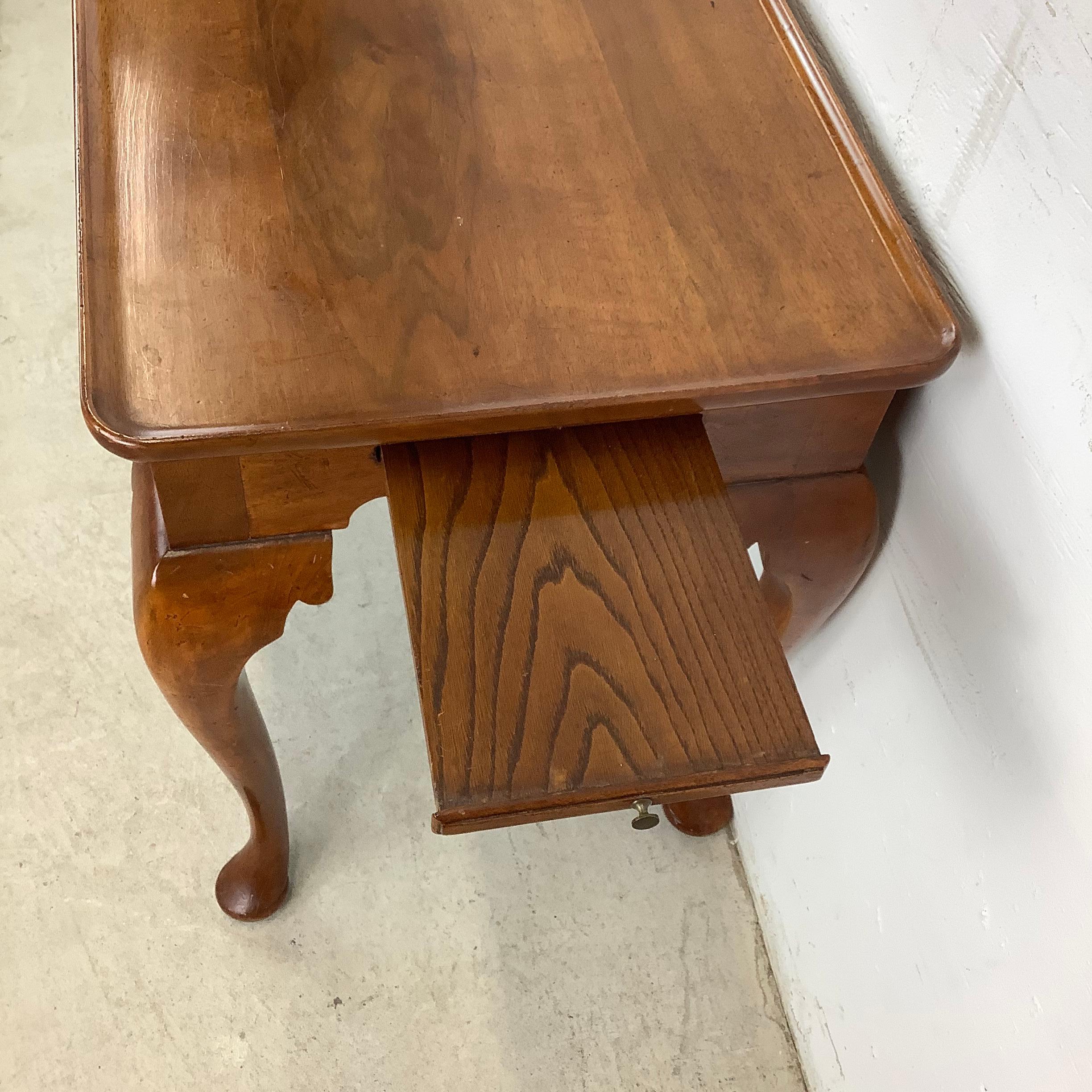 Queen Anne Style Console Table after Ethan Allen For Sale 7