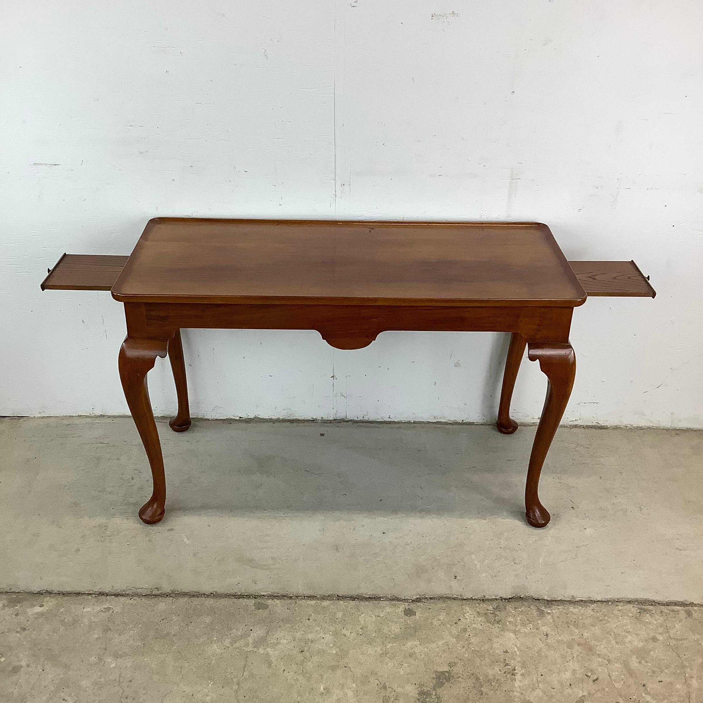 Wood Queen Anne Style Console Table after Ethan Allen For Sale