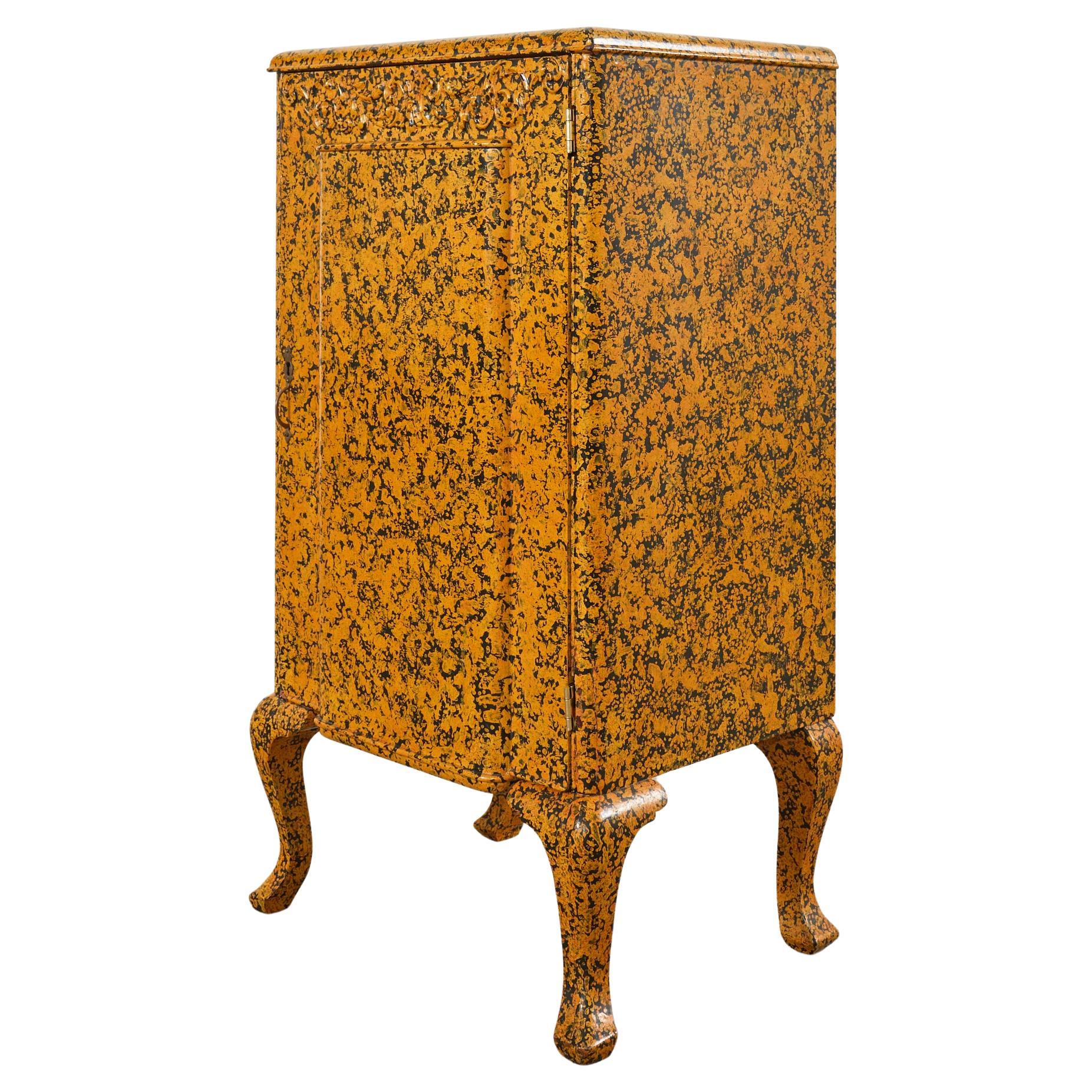 Queen Anne Style Cupboard Mustard Speckled by Ira Yeager For Sale