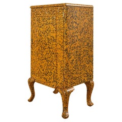 Antique Queen Anne Style Cupboard Mustard Speckled by Ira Yeager