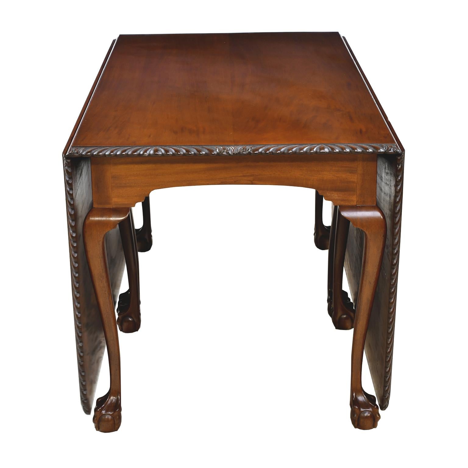 Queen Anne-Style Drop-Leaf Dining Table & Eight Louis XIV Style Chairs w/ Caning 6