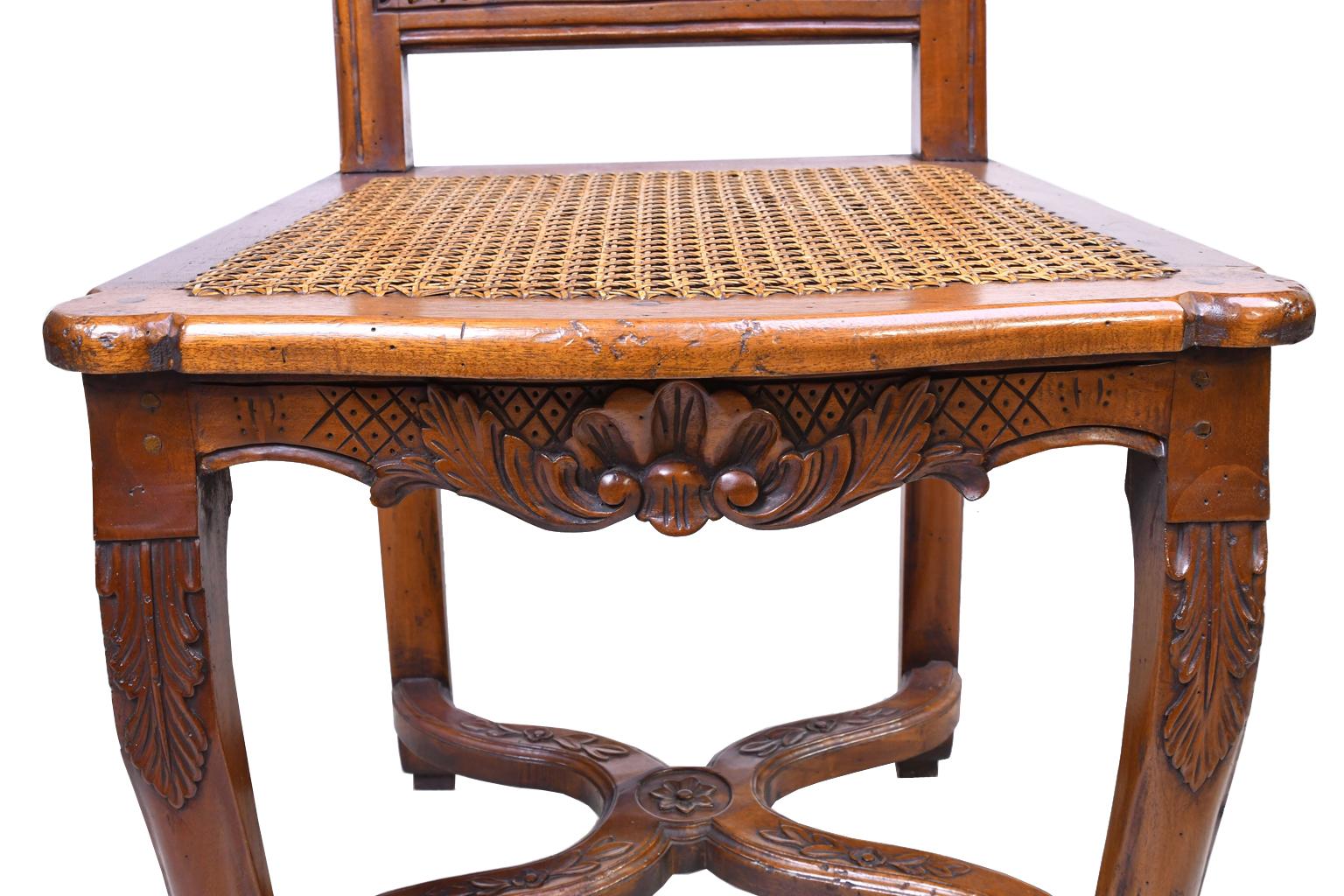 Queen Anne-Style Drop-Leaf Dining Table & Eight Louis XIV Style Chairs w/ Caning 11