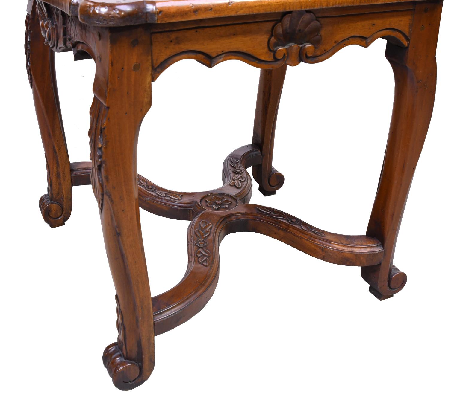 Queen Anne-Style Drop-Leaf Dining Table & Eight Louis XIV Style Chairs w/ Caning 12