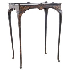 Queen Anne Style Ebonized Chinoiserie Tea Table