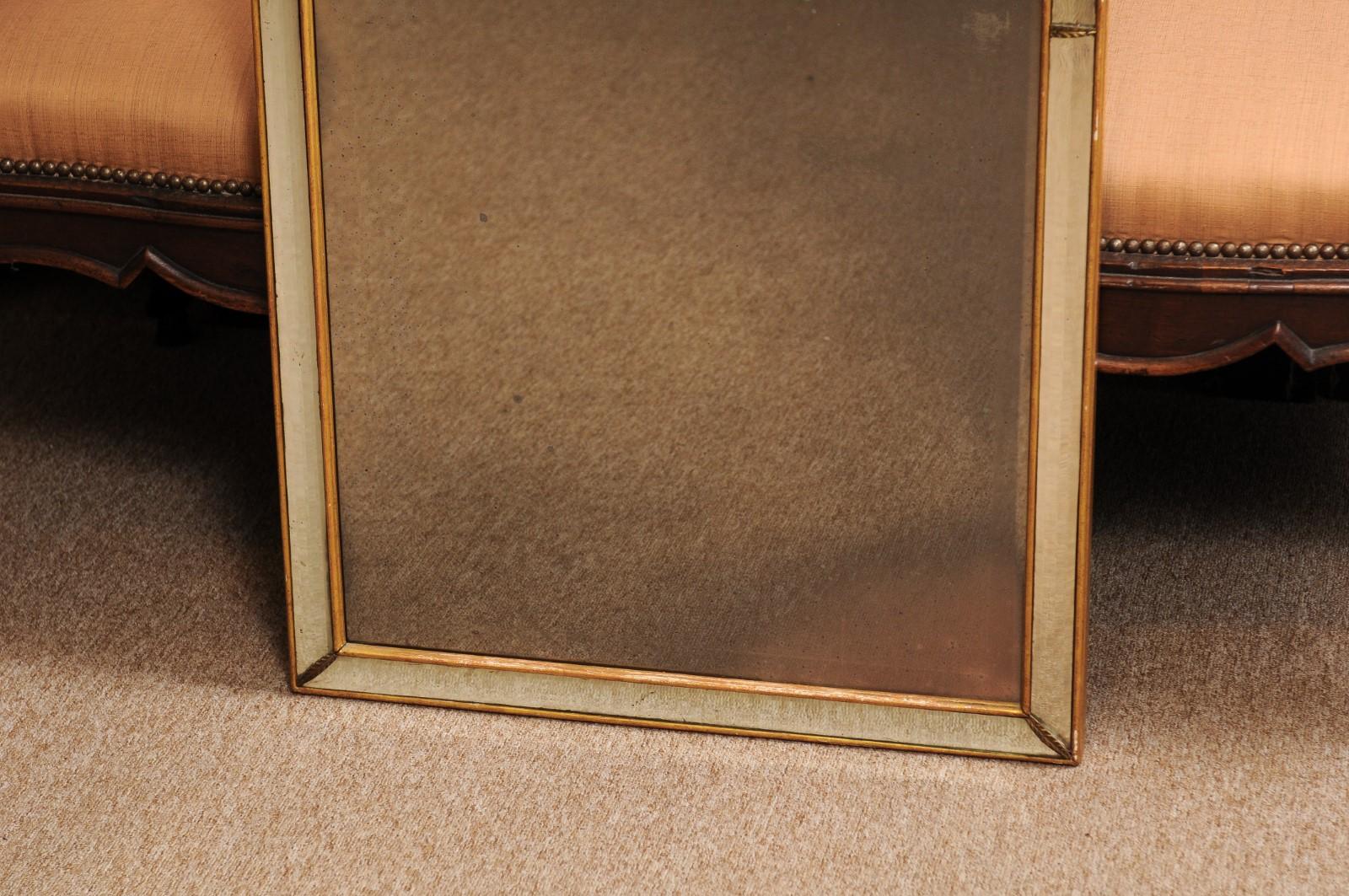 Queen Anne Style Etched Glass Mirror, Early 20th Century 4