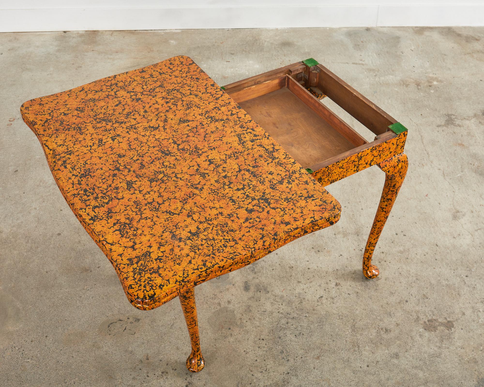 Queen Anne Style Games Table Desk Speckled by Ira Yeager 4