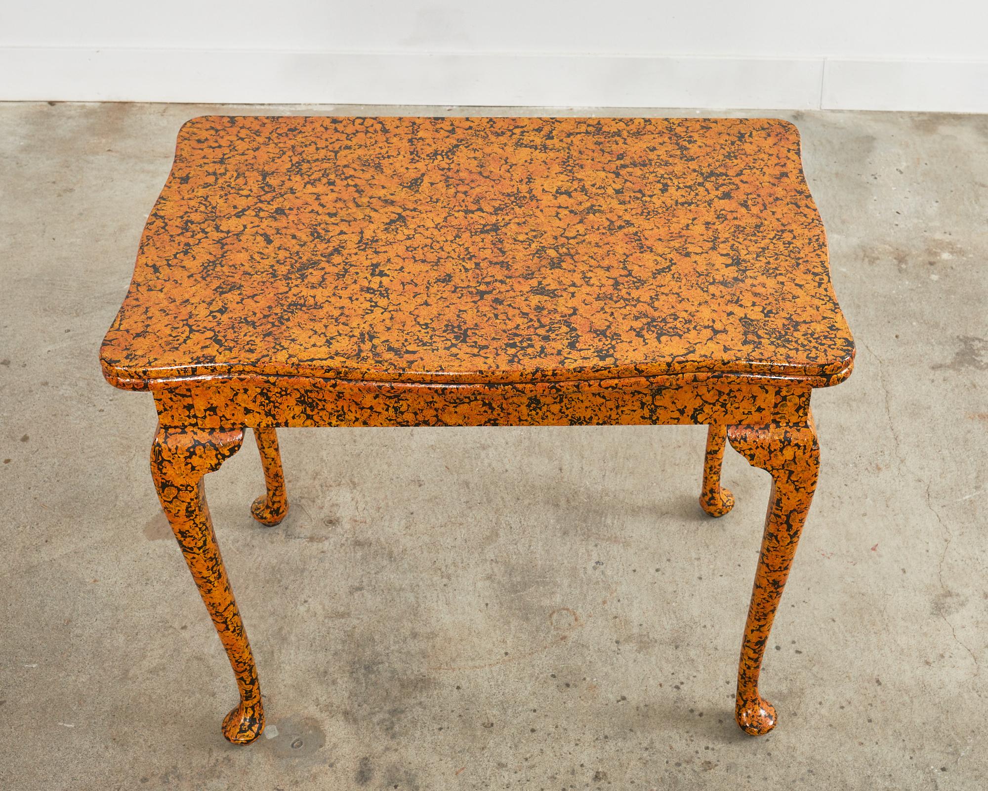 Queen Anne Style Games Table Desk Speckled by Ira Yeager 1