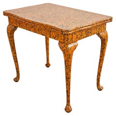 Vintage Queen Anne Style Games Table Desk Speckled by Ira Yeager