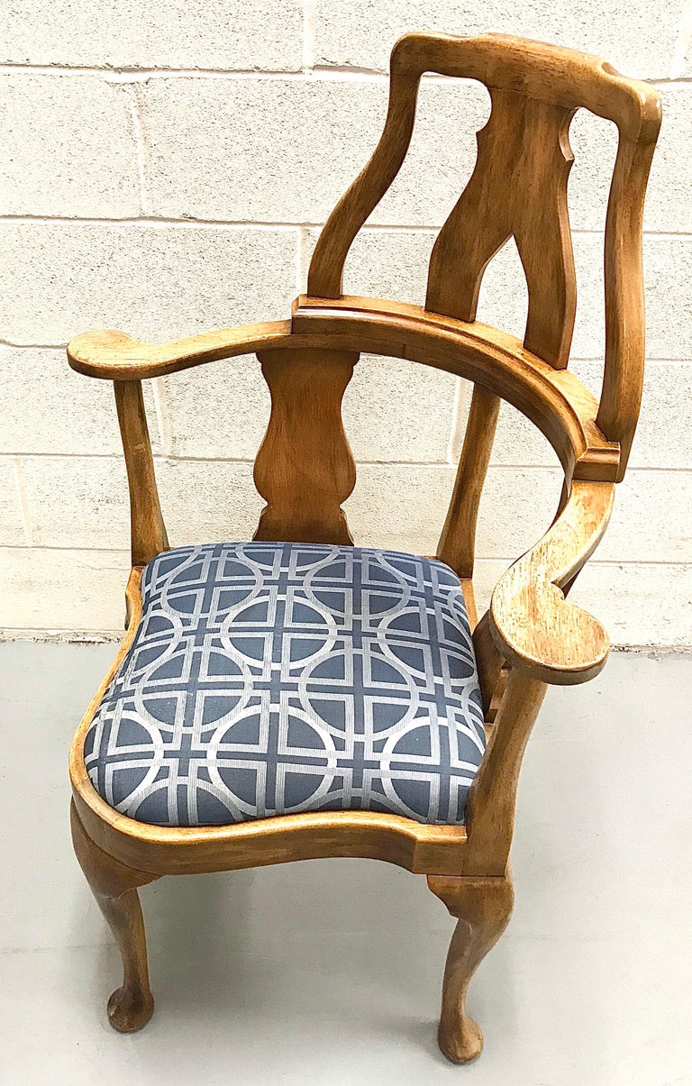 Queen Anne Style High Back Corner Chair at 1stDibs