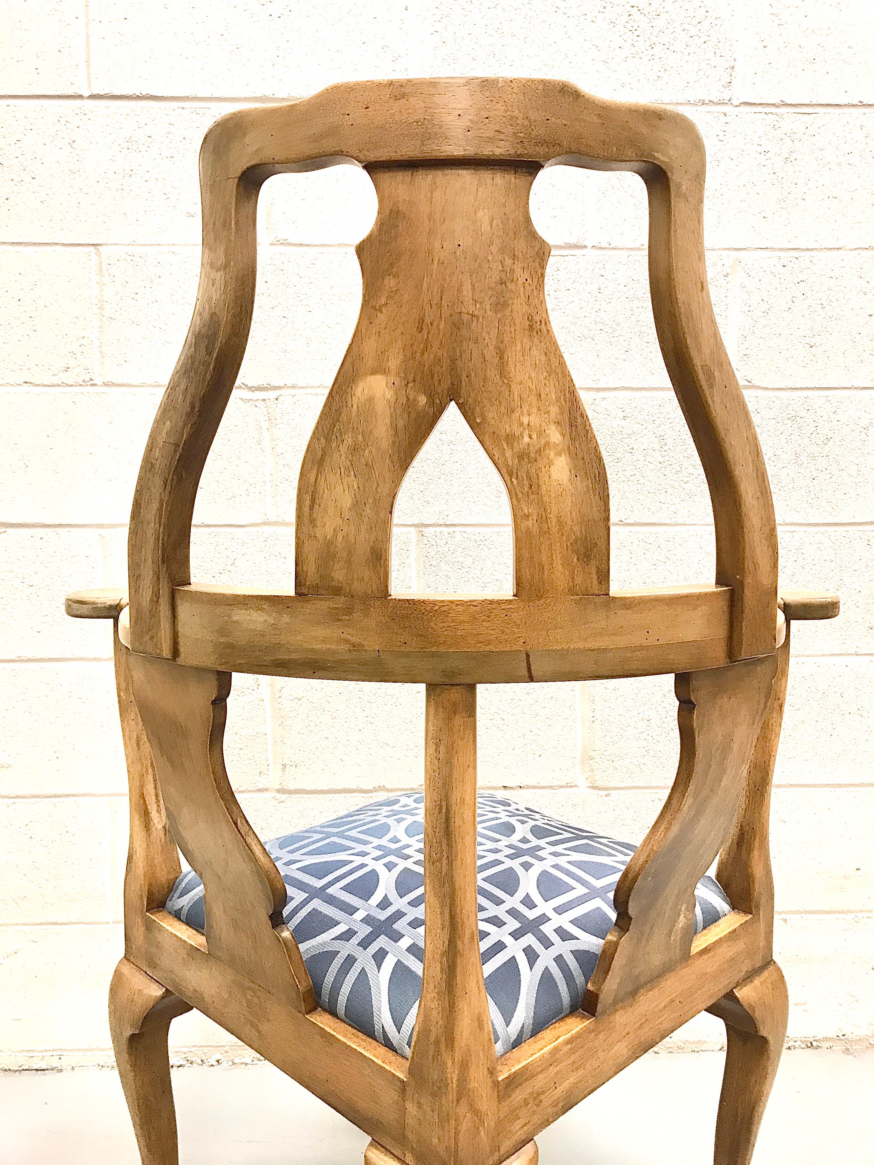 Queen Anne Style High Back Corner Chair 7