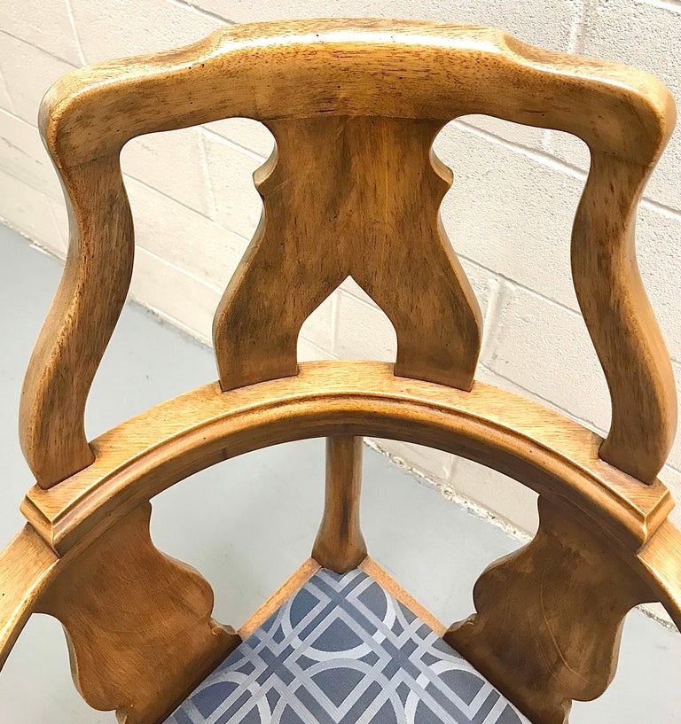 Queen Anne Style High Back Corner Chair at 1stDibs