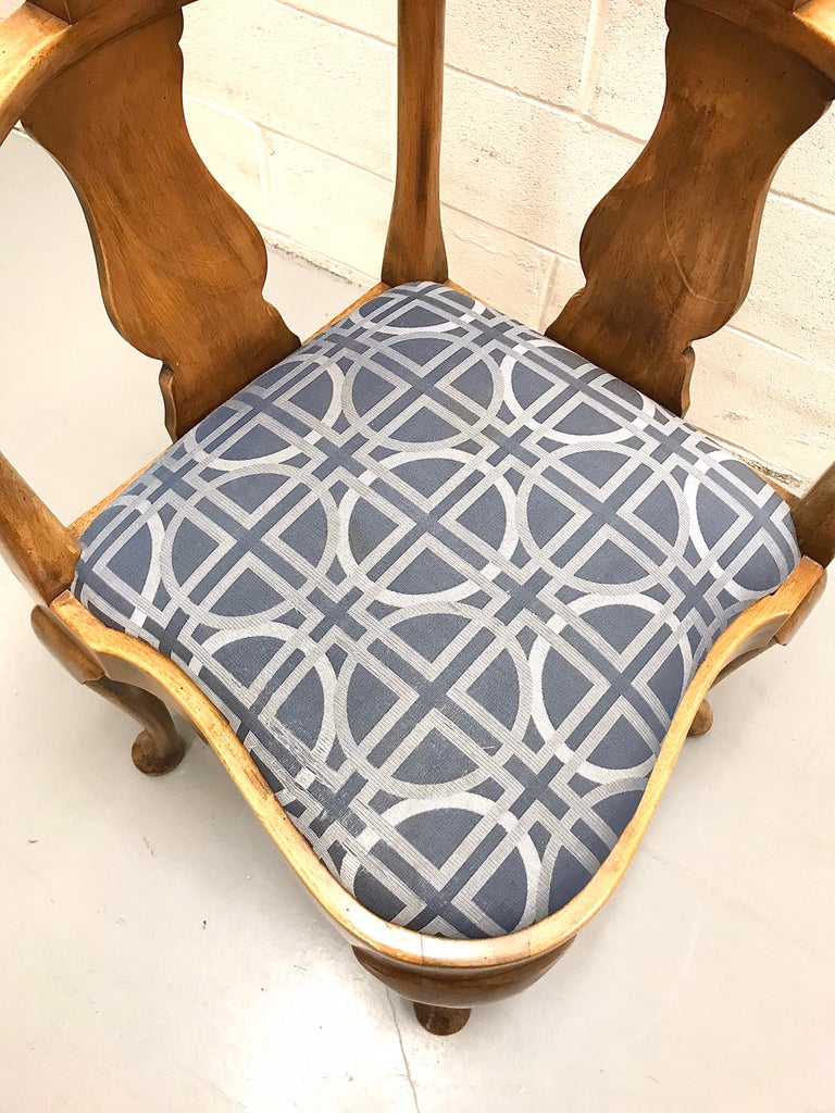 Queen Anne Style High Back Corner Chair at 1stDibs