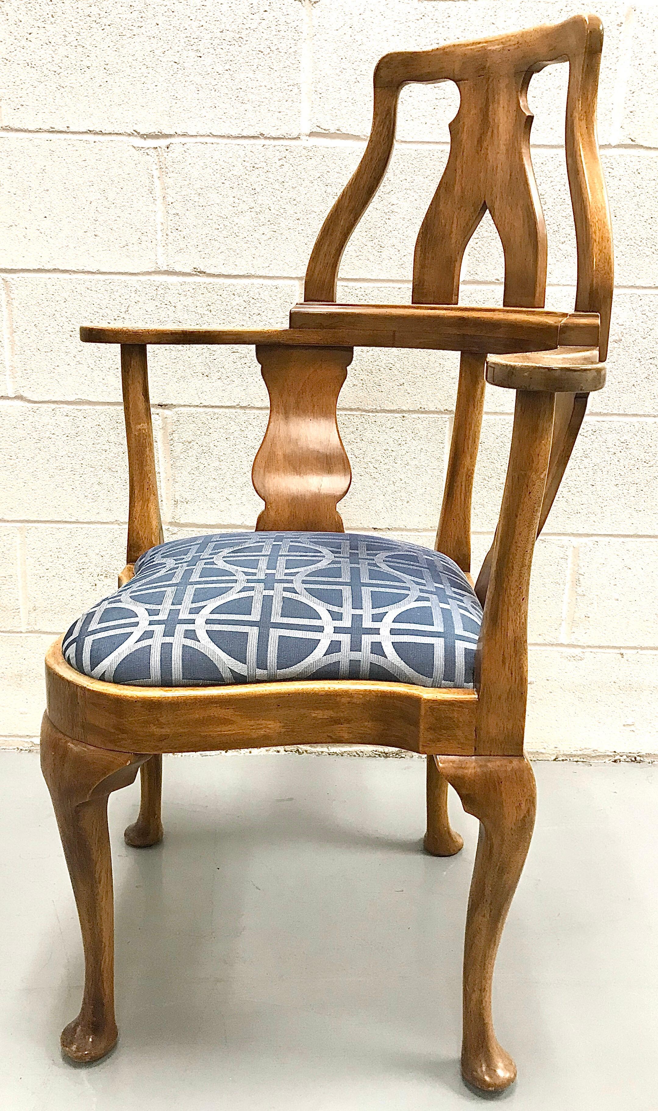 Wood Queen Anne Style High Back Corner Chair