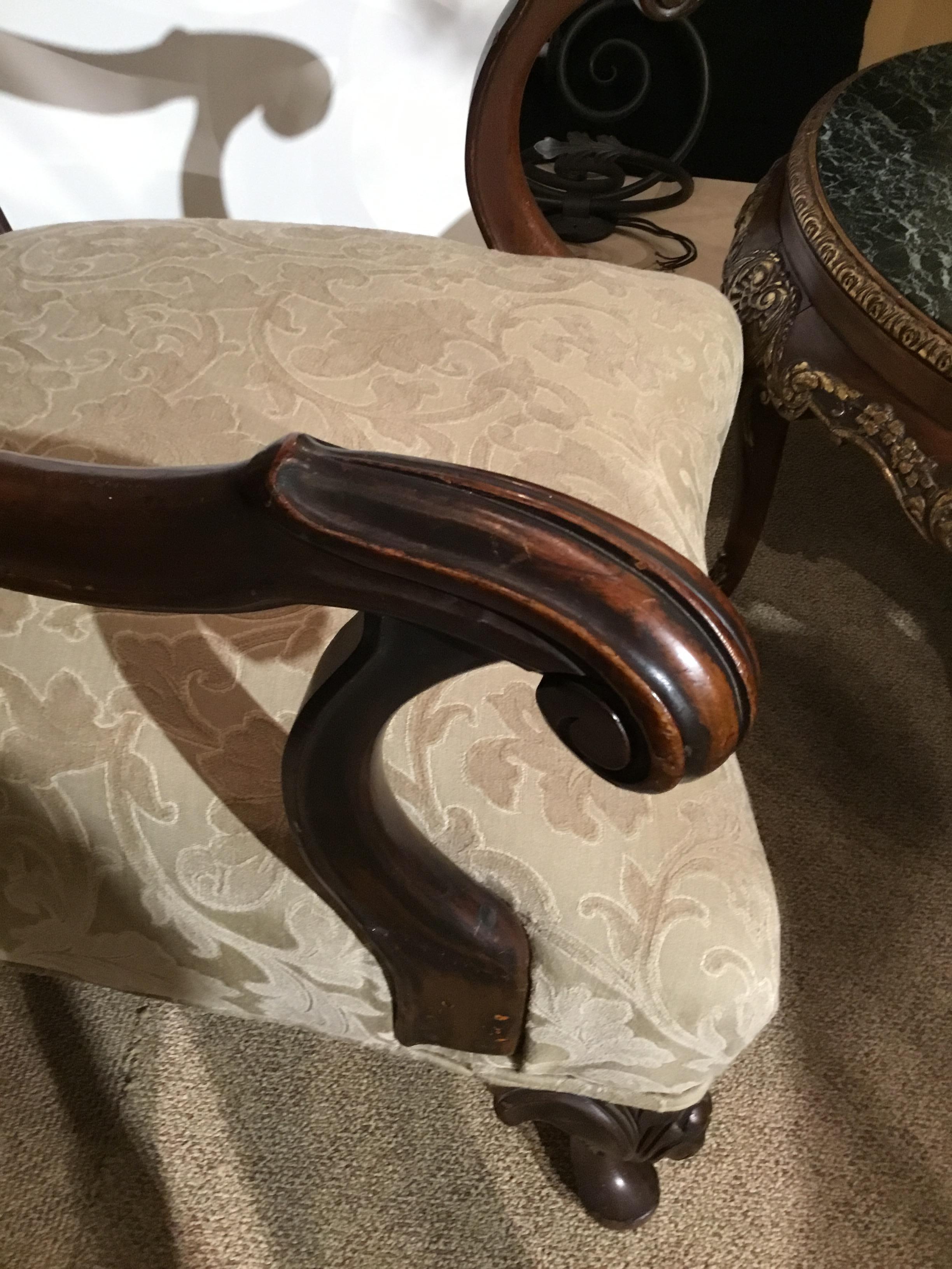19th Century Queen Anne Style High Back Walnut Carved Chair For Sale