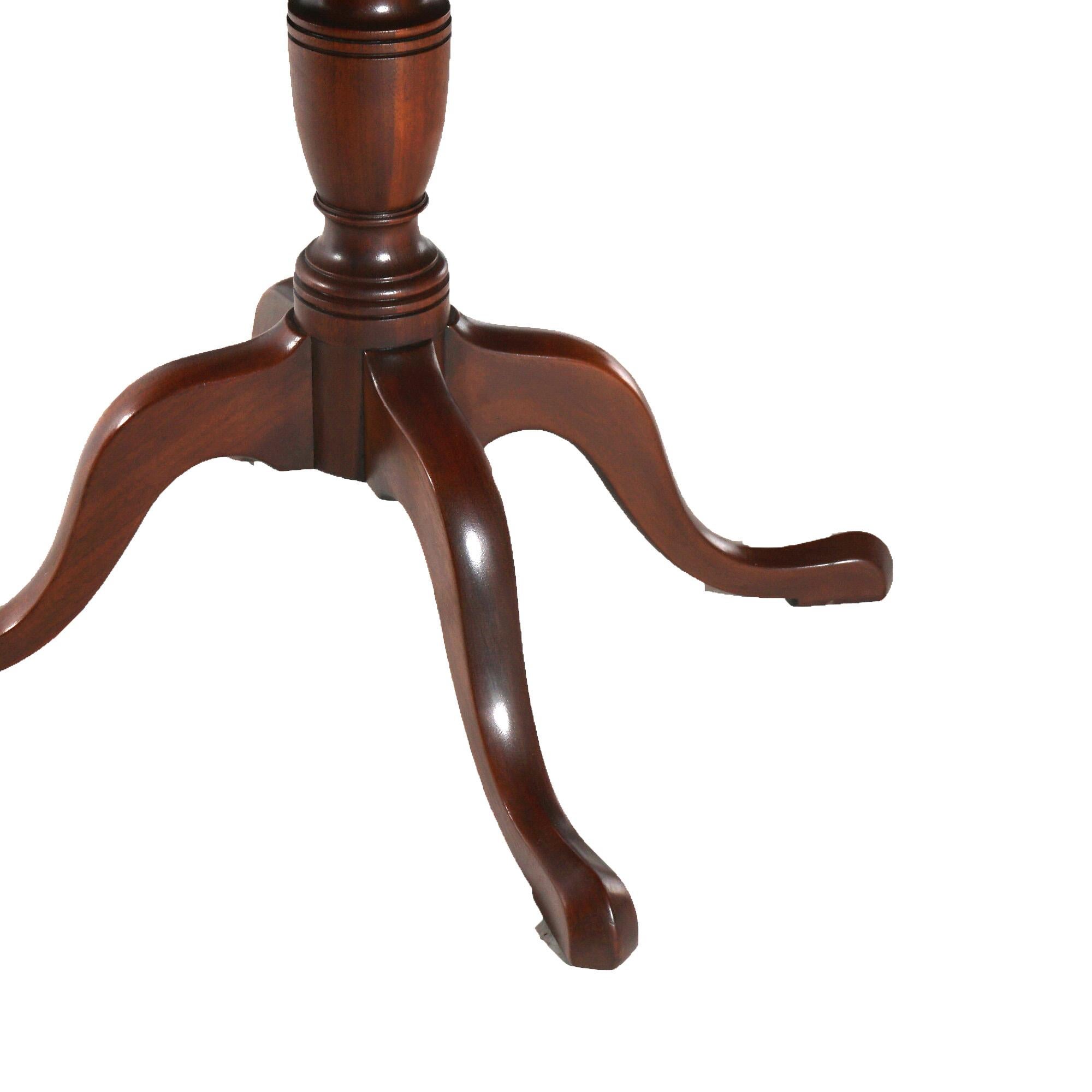 Acajou Table à double piédestal de salle à manger en acajou de style Queen Anne, 20e siècle en vente
