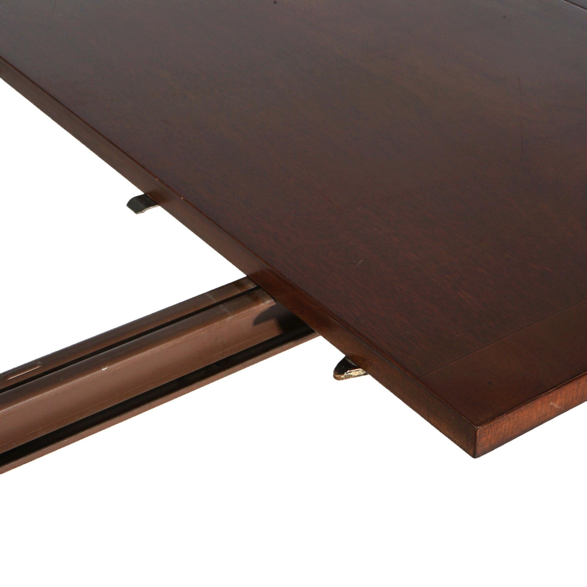 Table à double piédestal de salle à manger en acajou de style Queen Anne, 20e siècle en vente 2