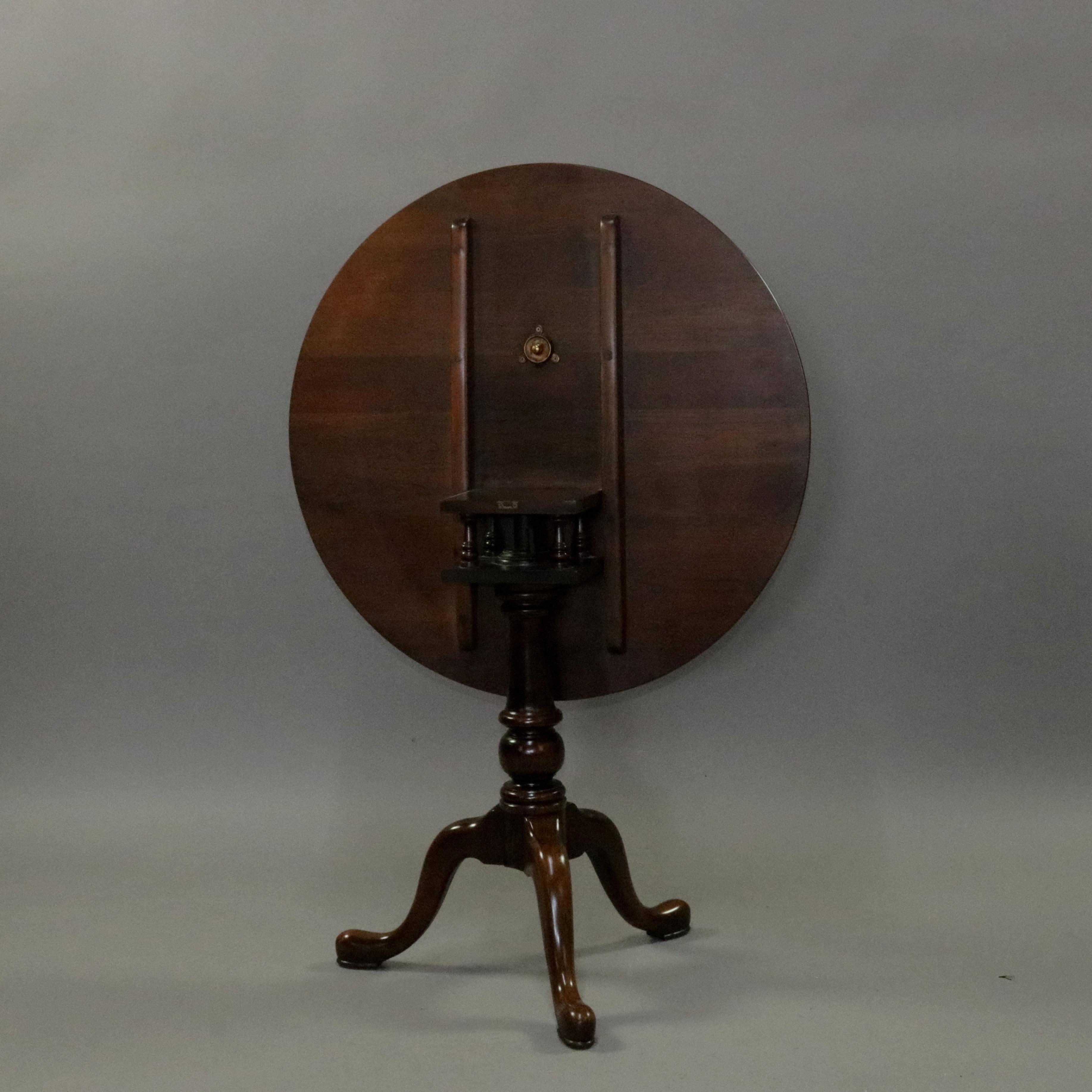 Queen Anne Style Mahogany Birdcage Tilt Top Table, 20th Century 5