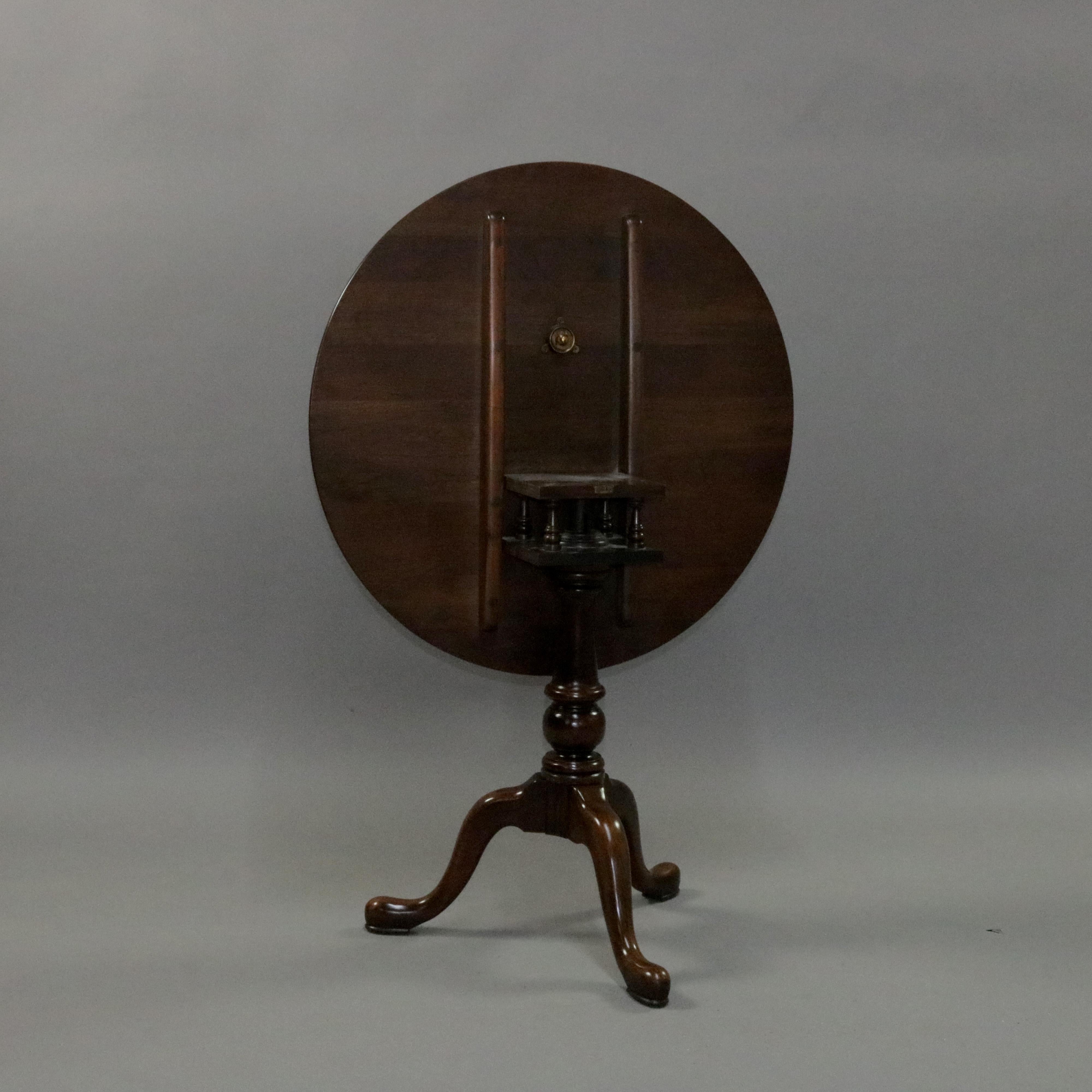 Queen Anne Style Mahogany Birdcage Tilt Top Table, 20th Century 1