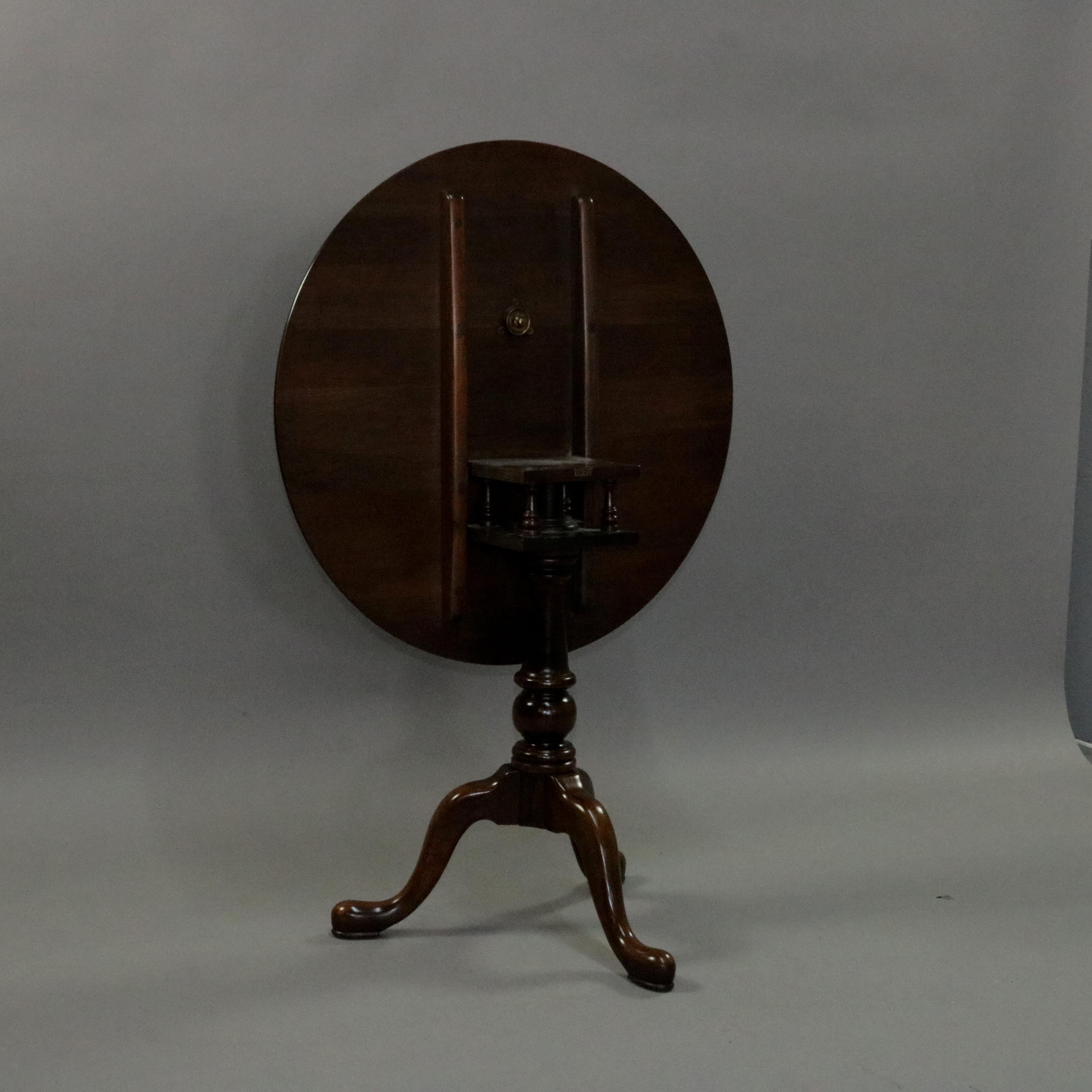 Queen Anne Style Mahogany Birdcage Tilt Top Table, 20th Century 2