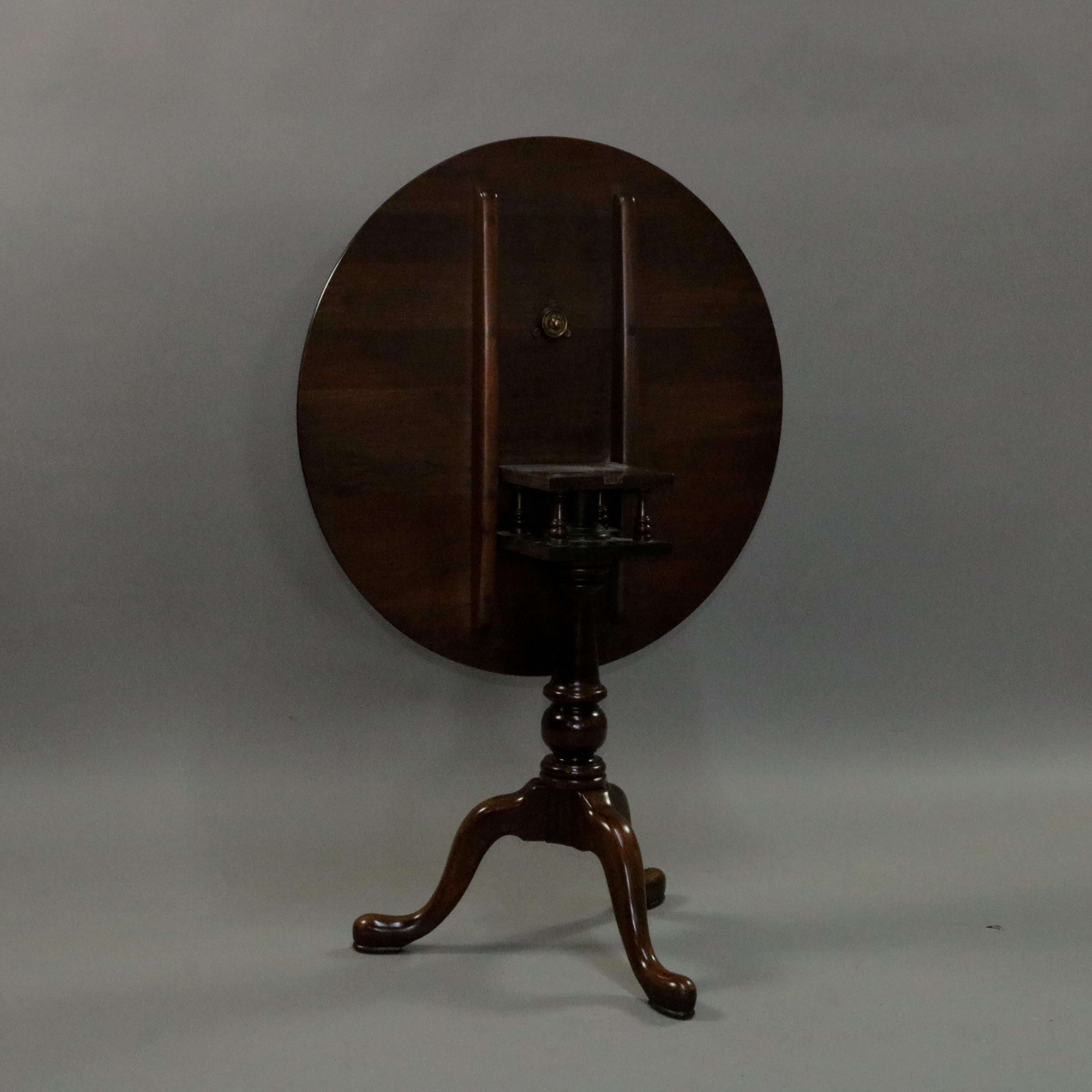 Queen Anne Style Mahogany Birdcage Tilt Top Table, 20th Century 3