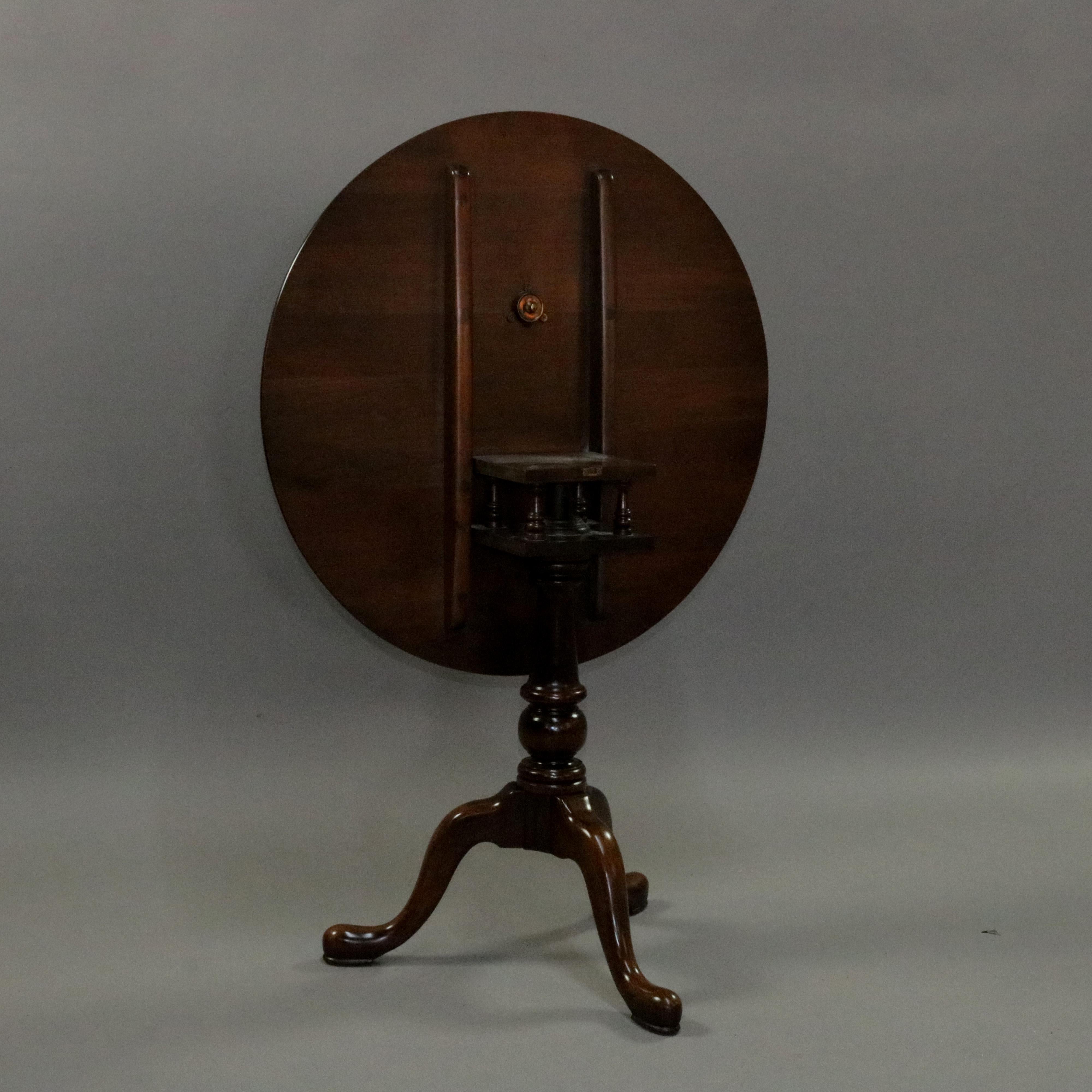 Queen Anne Style Mahogany Birdcage Tilt Top Table, 20th Century 4