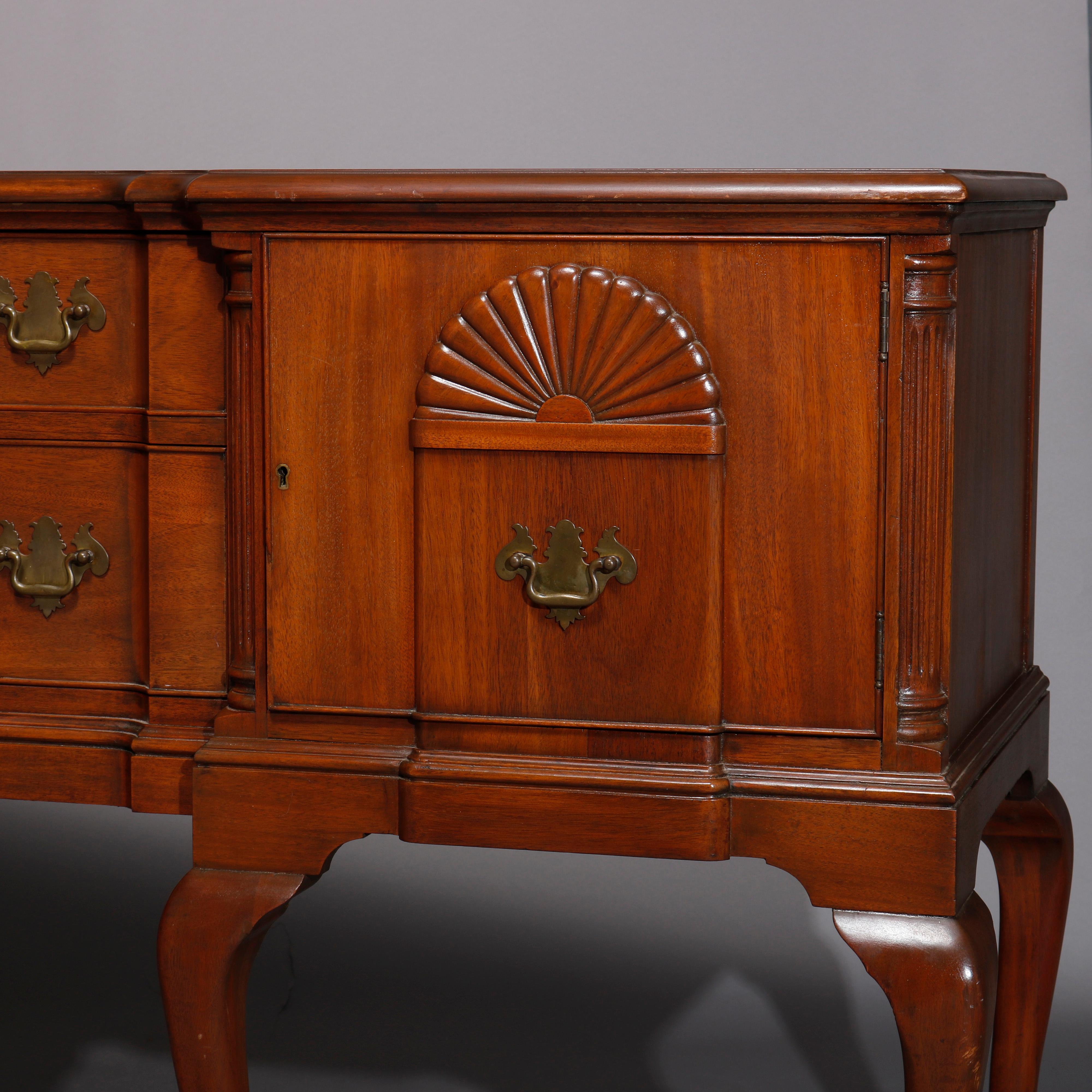 ***Reduced Delivery Rates - See Below or Click “Ask The Seller” to Request a Quote***

Queen Anne Style Mahogany Block Front & Shell Carved Sideboard C1930

Measures - 36.5