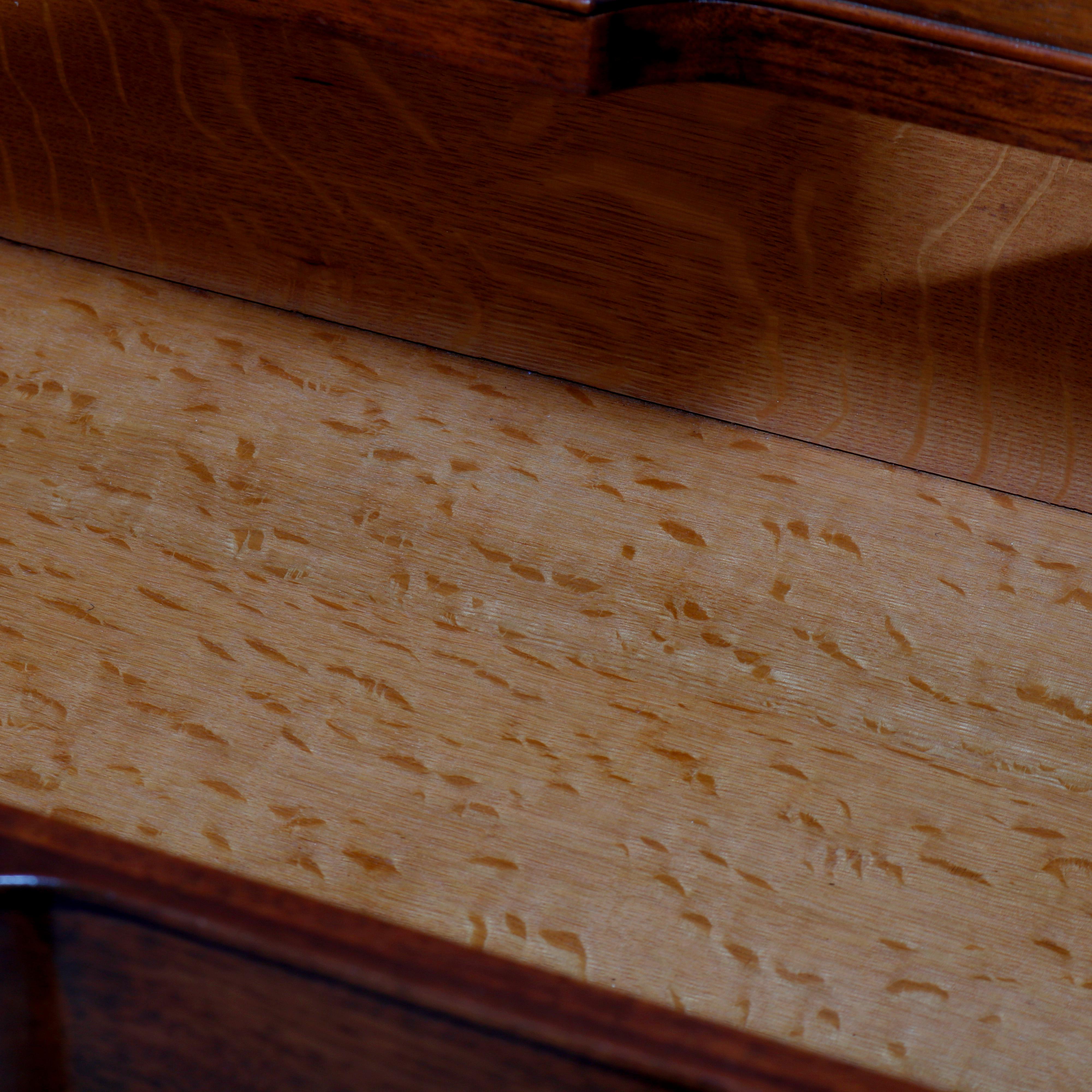 Queen Anne Style Mahogany Block Front & Shell Carved Sideboard C1930 For Sale 4