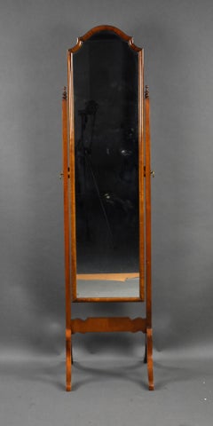 Queen Anne Style Mahogany Cheval Mirror