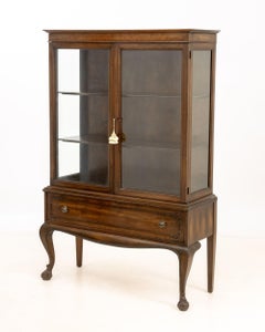 Queen Anne Style Mahogany Display Cabinet