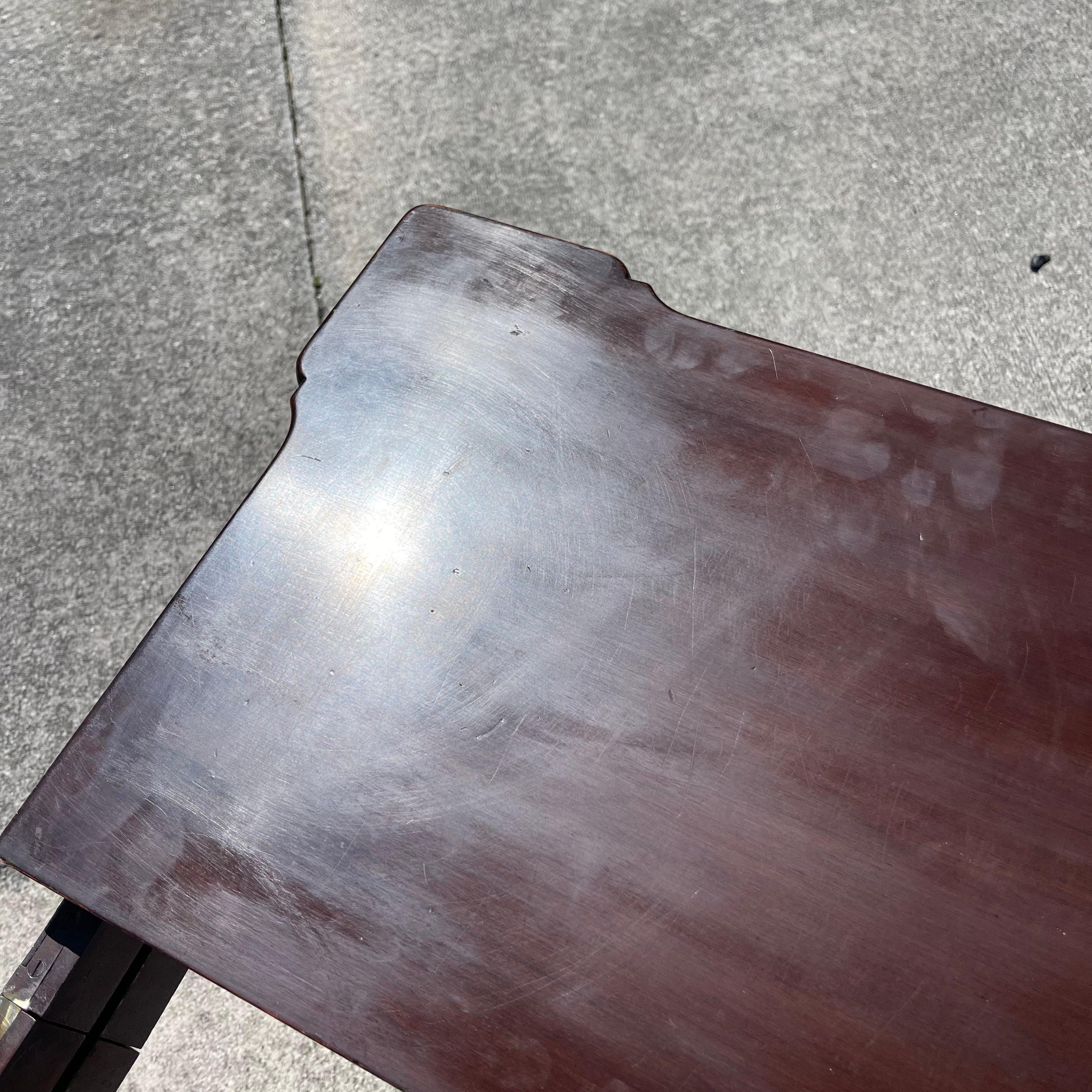 Queen Anne Style Mahogany Flip Top Folding Card Game Table For Sale 15