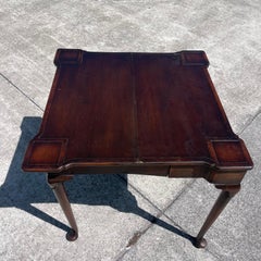 Queen Anne Style Mahogany Flip Top Folding Card Game Table