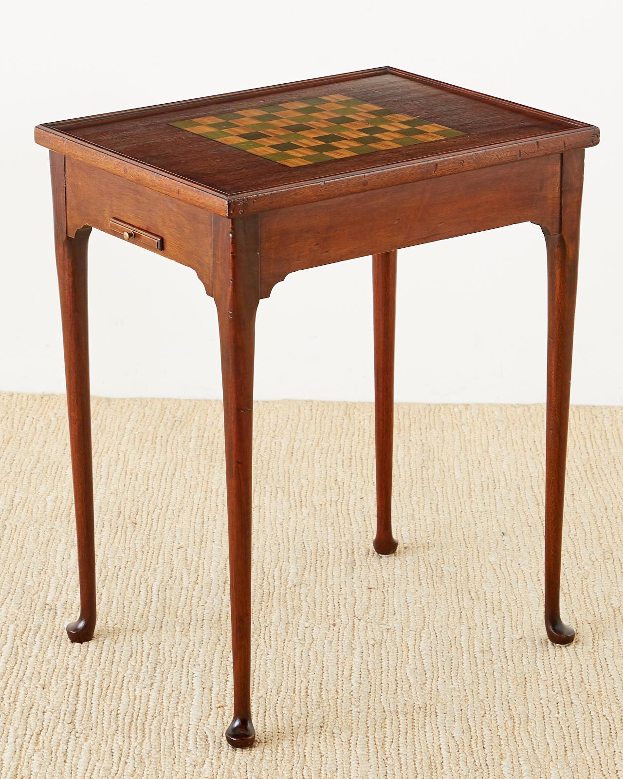 20th Century Queen Anne Style Mahogany Flip-Top Game Table