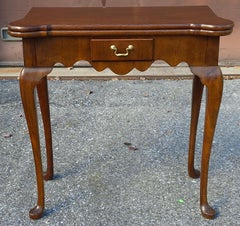 Queen Anne Style Mahogany Fold-Top Card Table Console Table