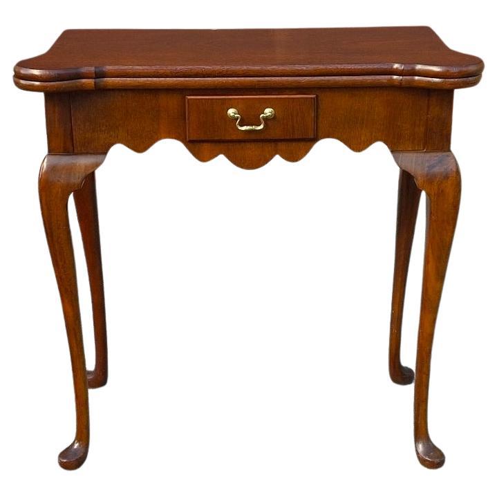 Queen Anne Style Mahogany Fold-Top Card Table Console Table