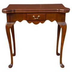 Queen Anne Style Mahogany Fold-Top Card Table Console Table