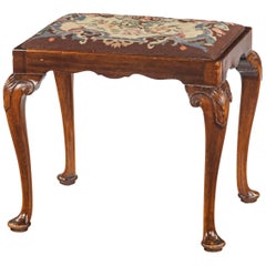Antique Queen Anne Style Mahogany Footstool
