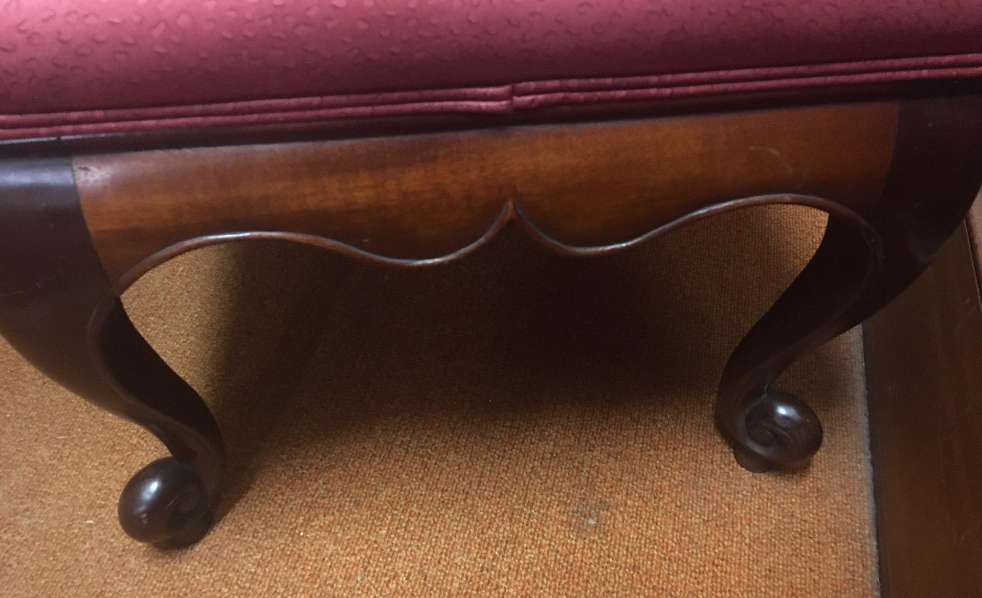 20th Century Queen Anne Style Wooden Long Bench For Sale